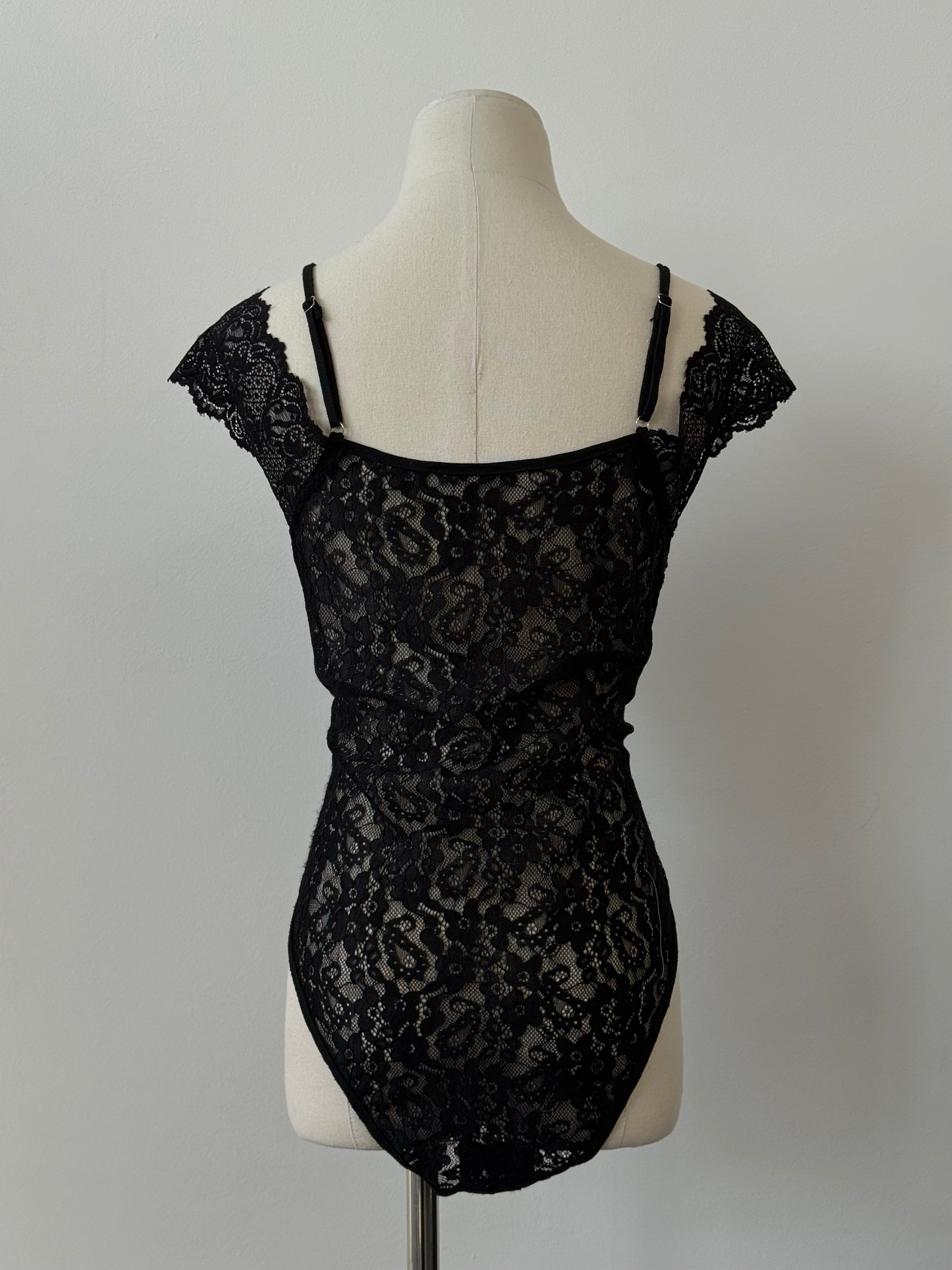 Vintage 1990s Lace Bodysuit - L