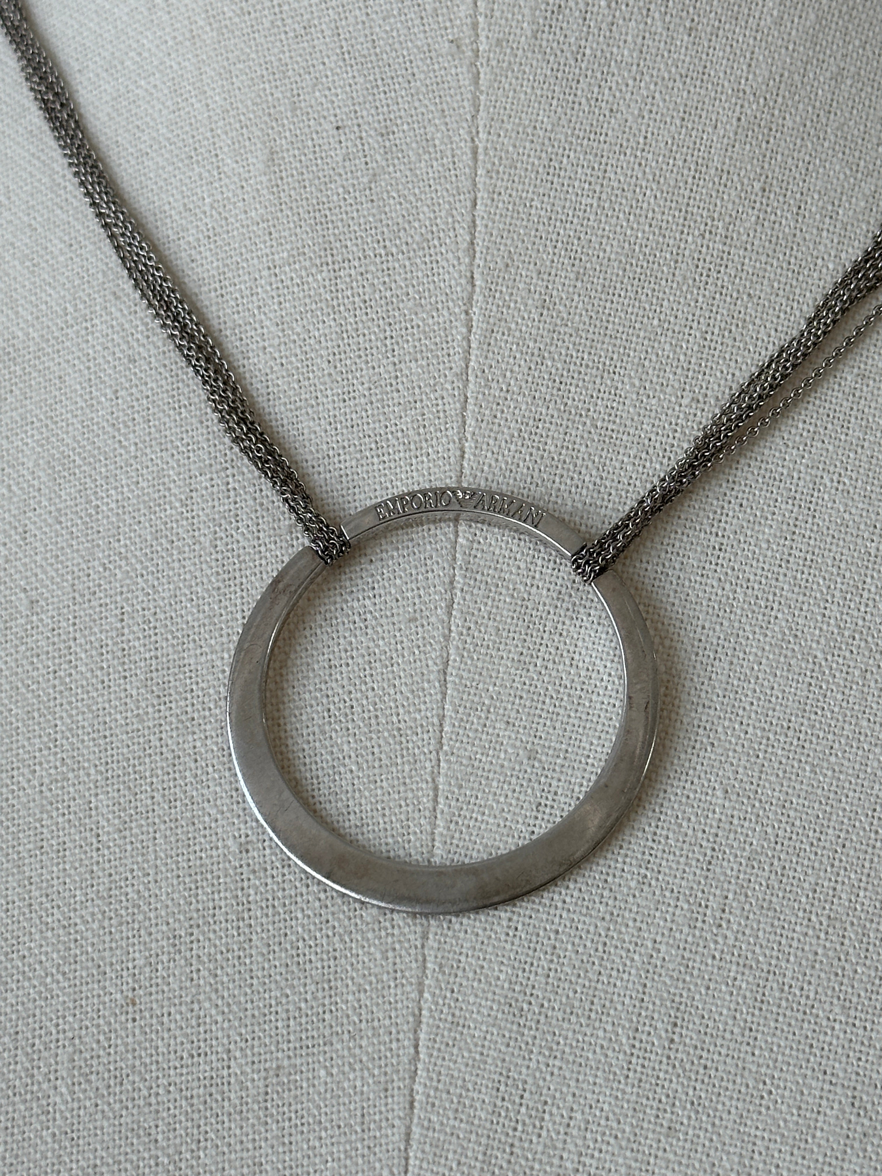 Emporio Armani 1990s Circle Pendant Necklace