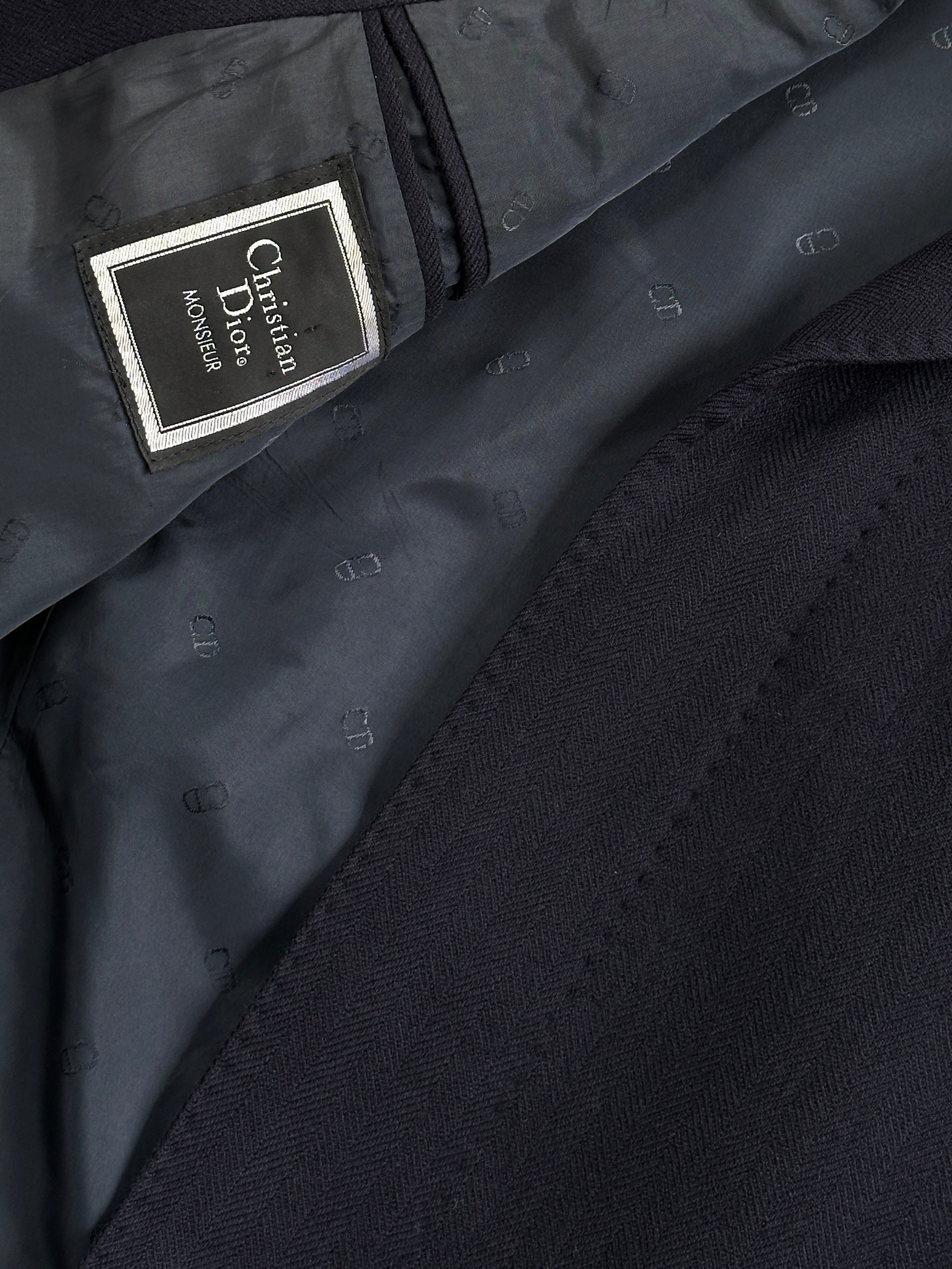 Christian Dior 1990s pure wool coat with concealed placket, oversized XL fit, stylish vintage outerwear.