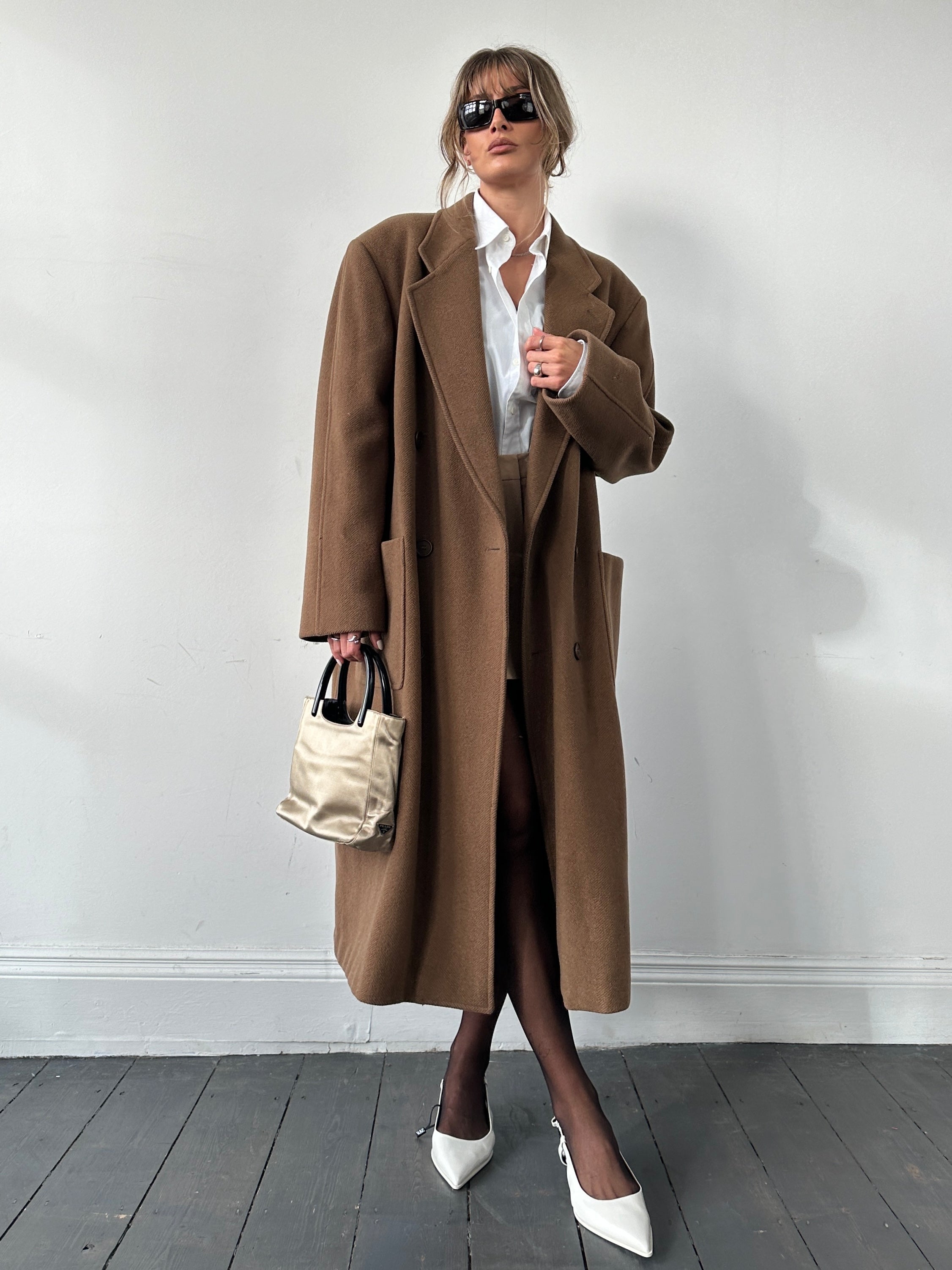 Giorgio Armani Le Collezioni Wool Double Breasted Coat - XL/XXL | SYLK