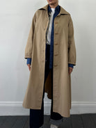 Vintage A-Line Cotton Single Breasted Trench Coat - M - SYLK