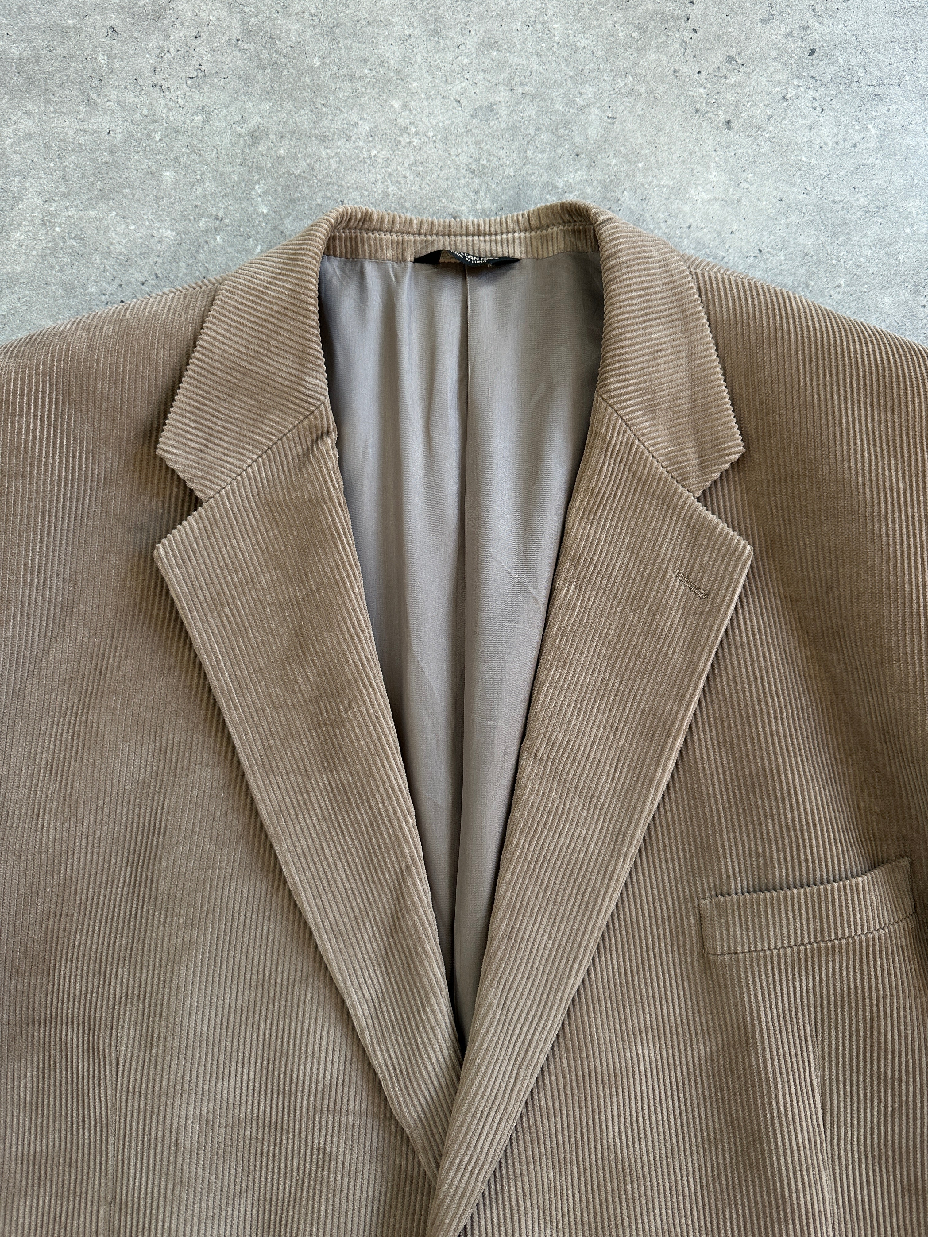 Ralph Lauren Lauren 2000s corduroy single-breasted blazer in size 52R/3XL, shown in a classic tailored fit with lapel collar.