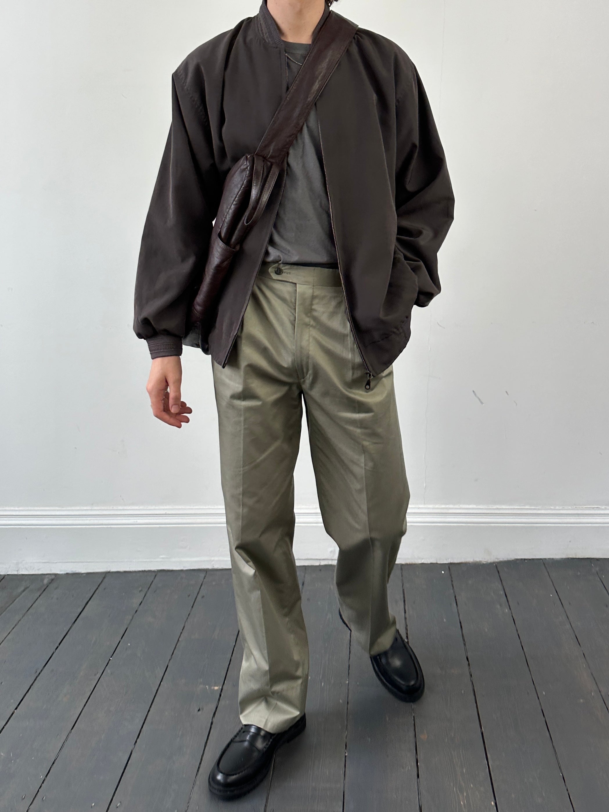 Vintage Italian vintage pure cotton straight leg trousers in size W30, shown in neutral color with classic fit and clean design.