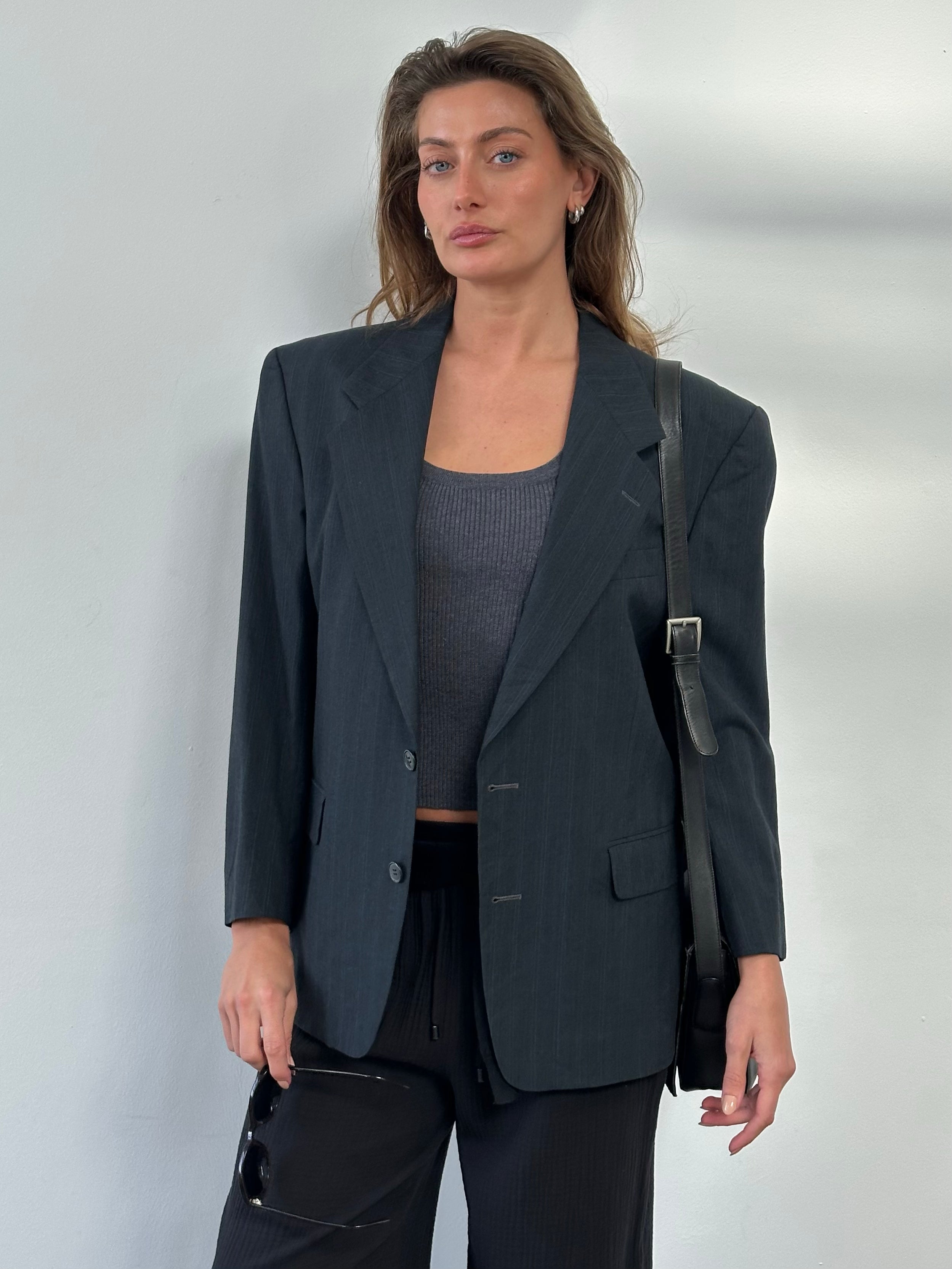 Yves Saint Laurent 1990s Pure Wool Single Breasted Blazer - L