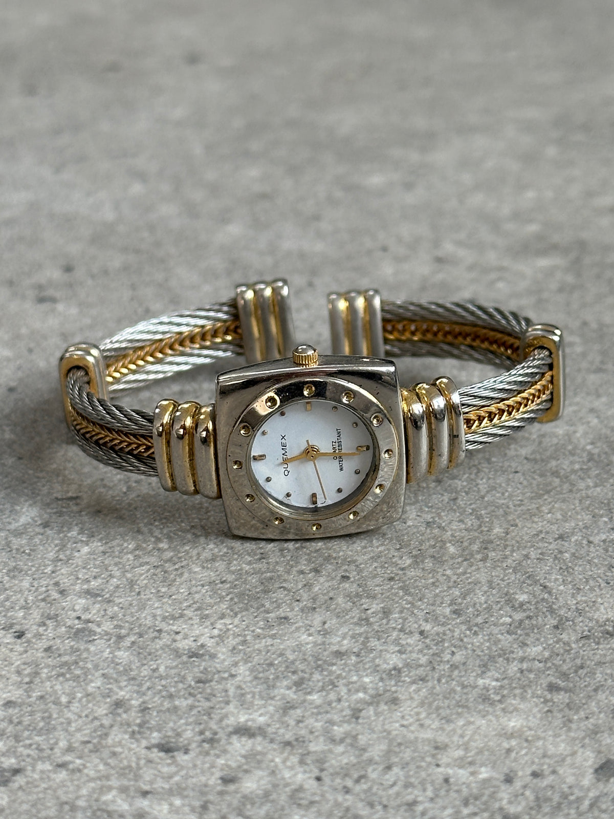 Vintage 1980s Two Tone Quartz Bracelet Watch
