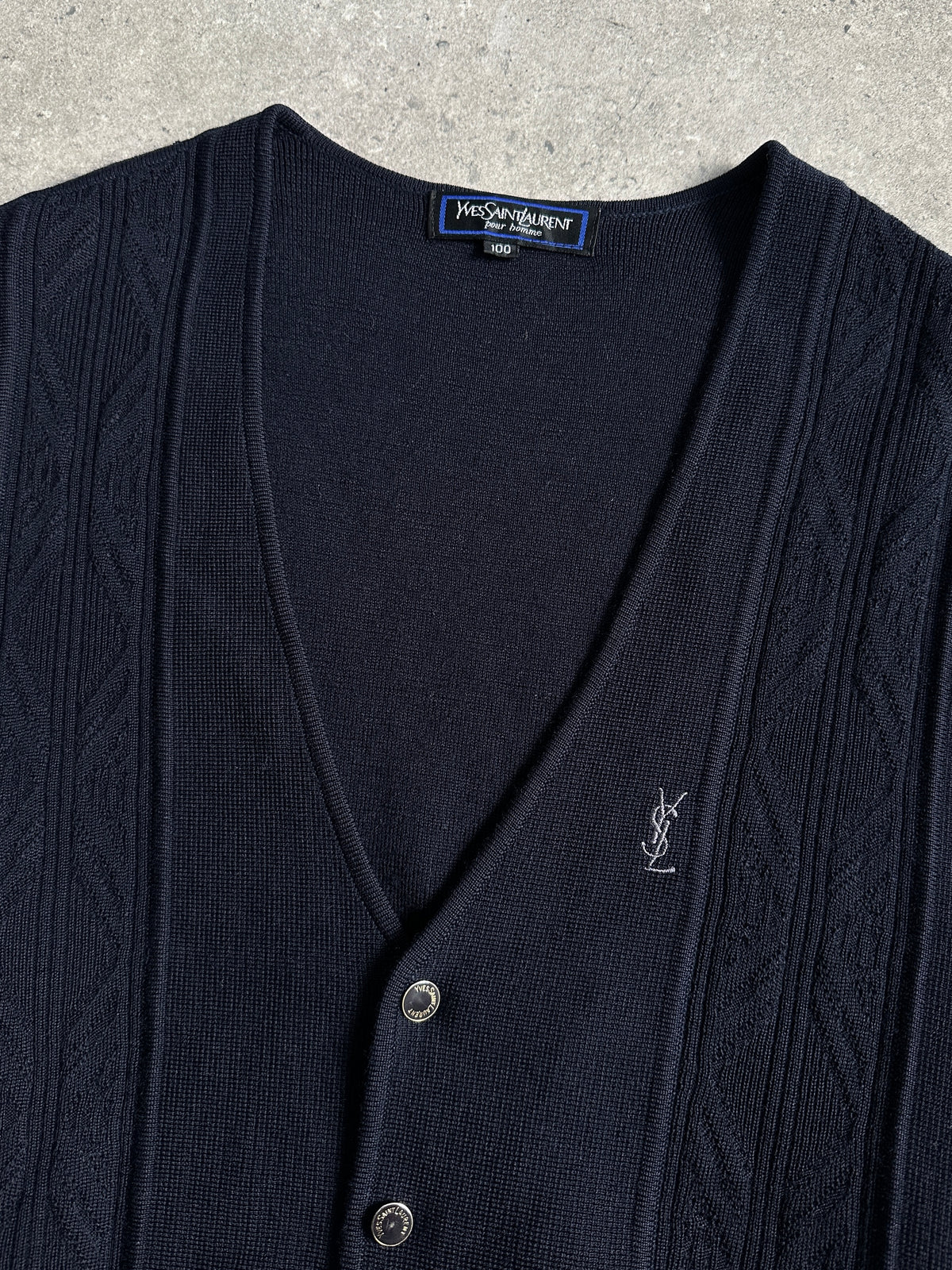 Yves Saint Laurent 1990s Pure Wool Bespoke Button Waistcoat - M