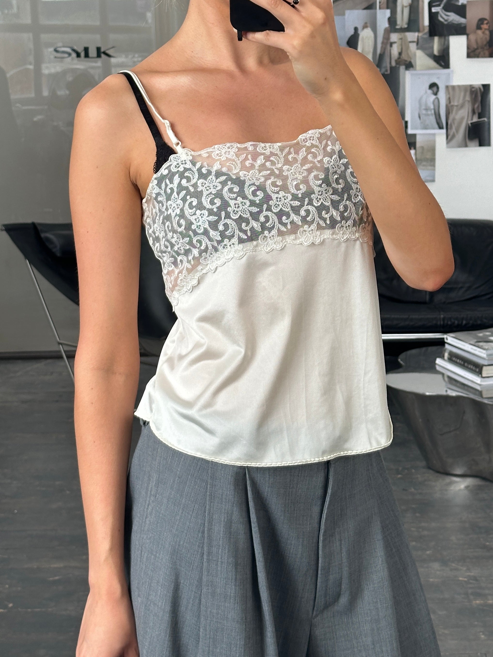 Vintage 1980s Lace Cami Top - M - SYLK