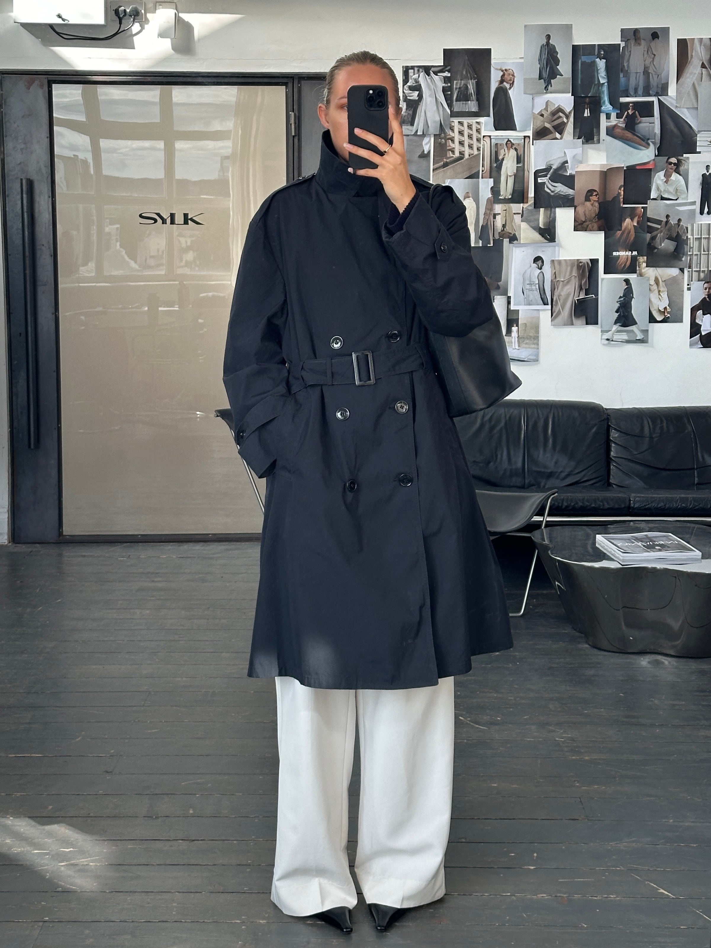 USA Vintage 1996 Cotton Double Breasted Belted Trench Coat - L/XL - SYLK