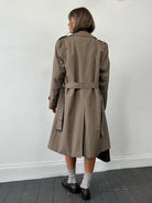 St Michael Cotton Double Breasted Belted Trench Coat - L/XL - SYLK