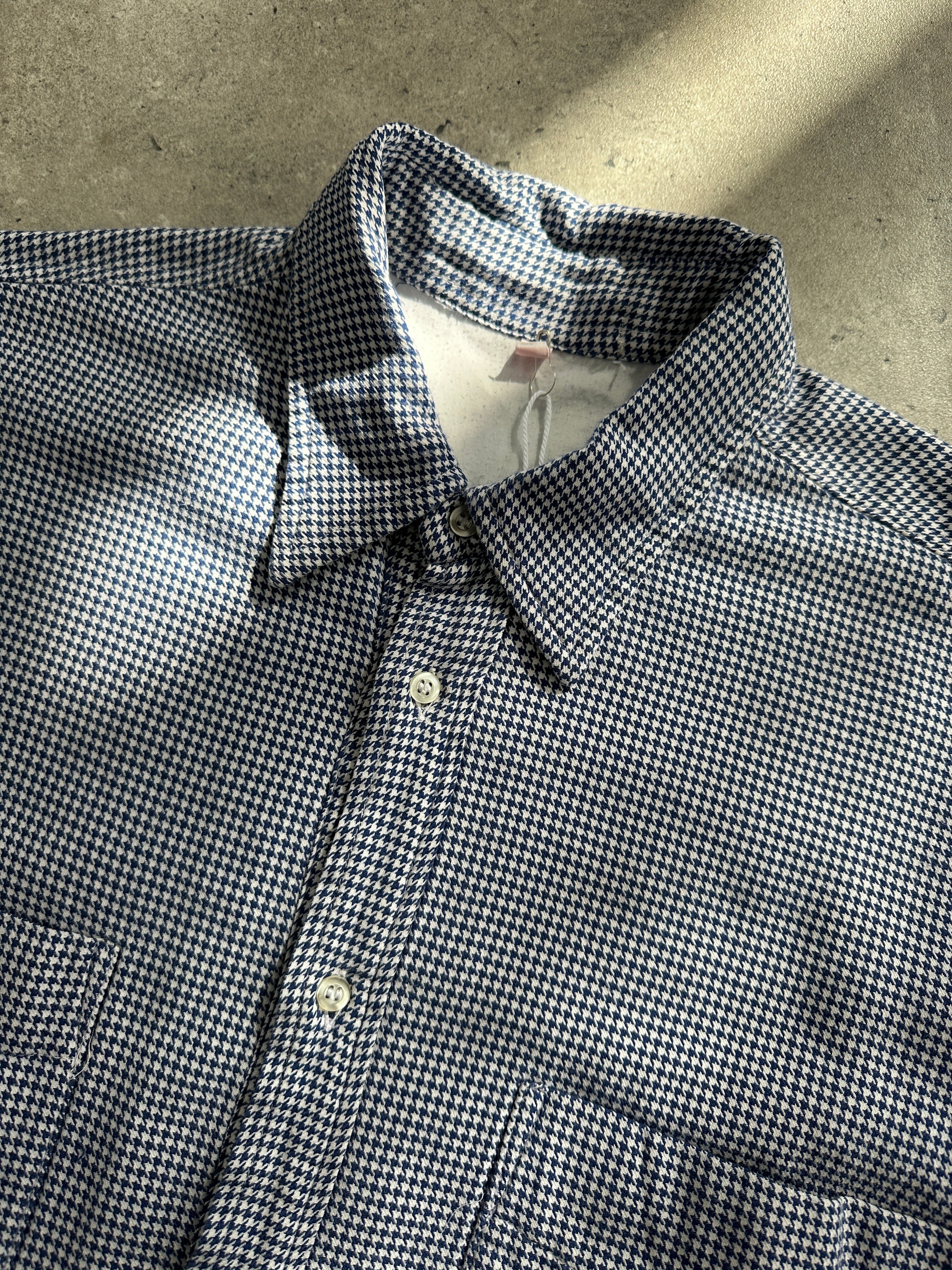 Vintage Italian vintage pure cotton thick gingham shirt in size L/XL, featuring classic checkered pattern and comfortable fit.
