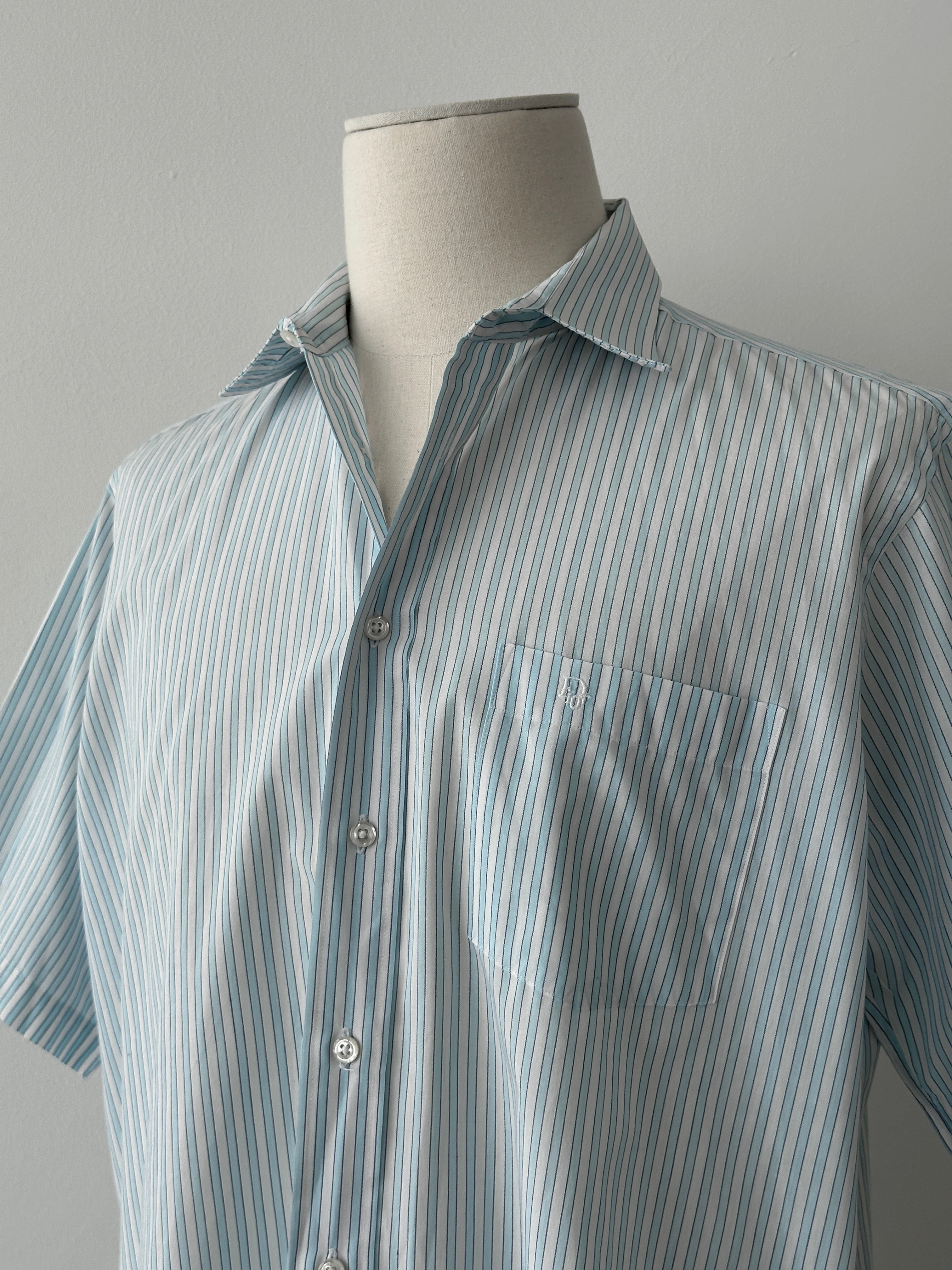 Christian Dior 1990s Cotton Check Short Sleeve Shirt - L