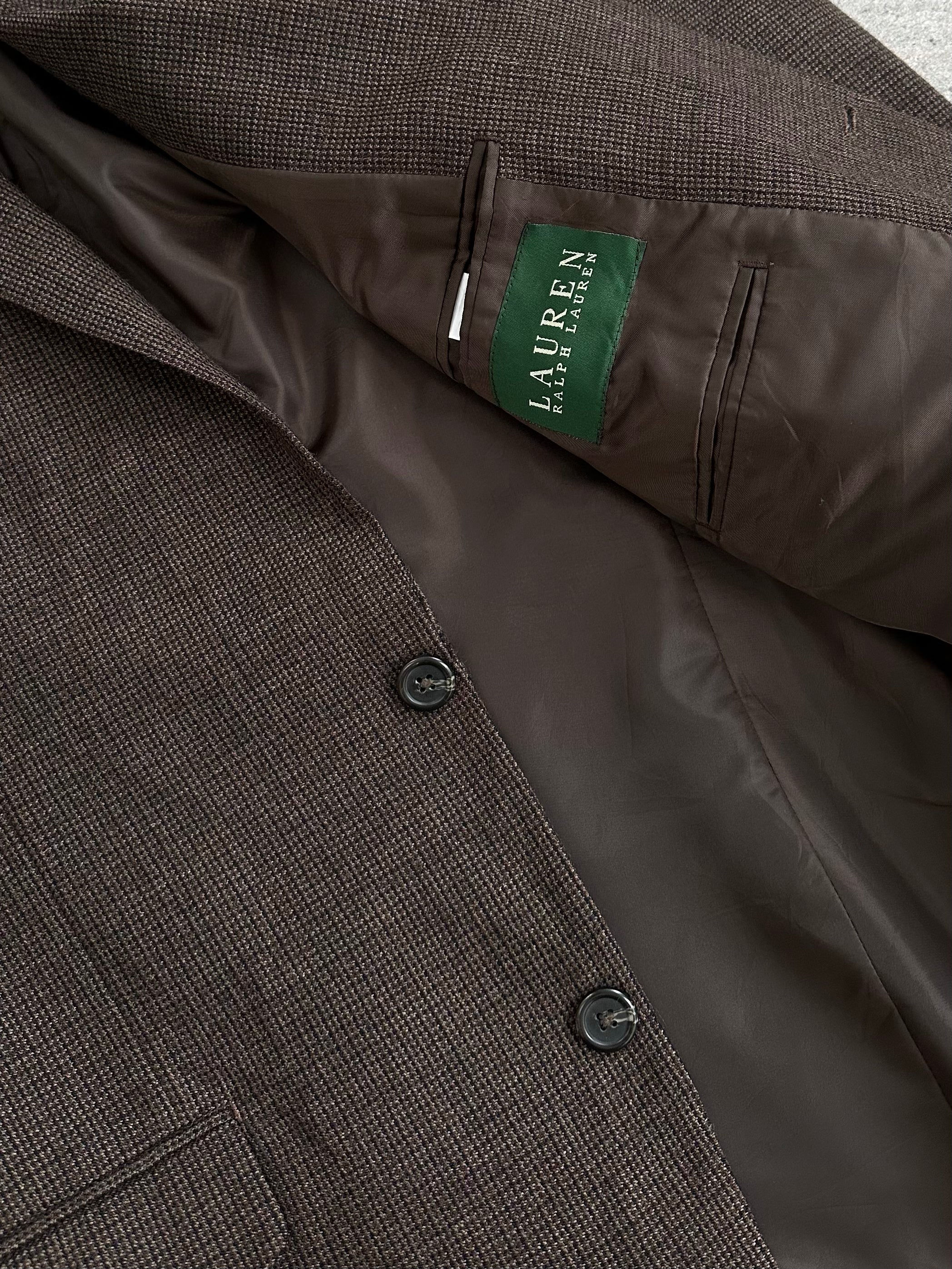 Ralph Lauren 1990s Pure Wool Check Single Breasted Blazer - 44L