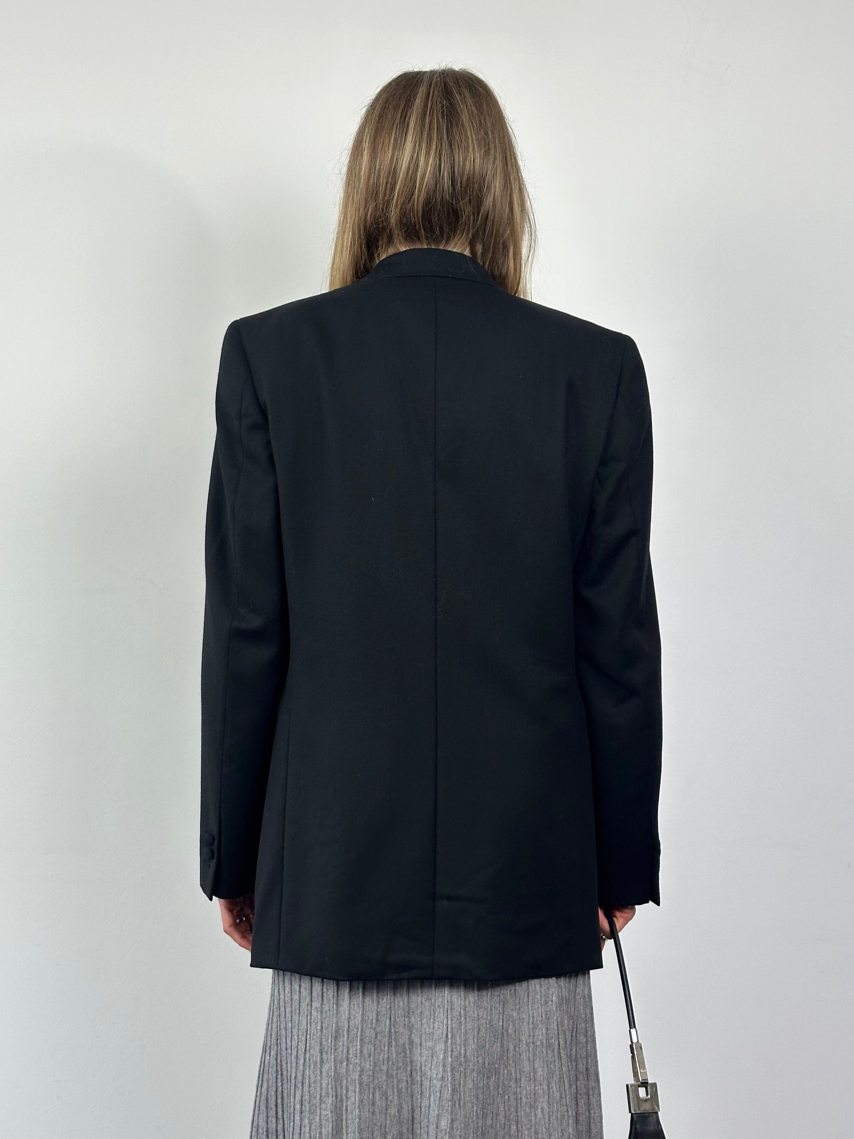 Christian Dior Monsieur 1990s brushed wool blazer, single button design, size 40R/L, tailored men's fashion blazer.