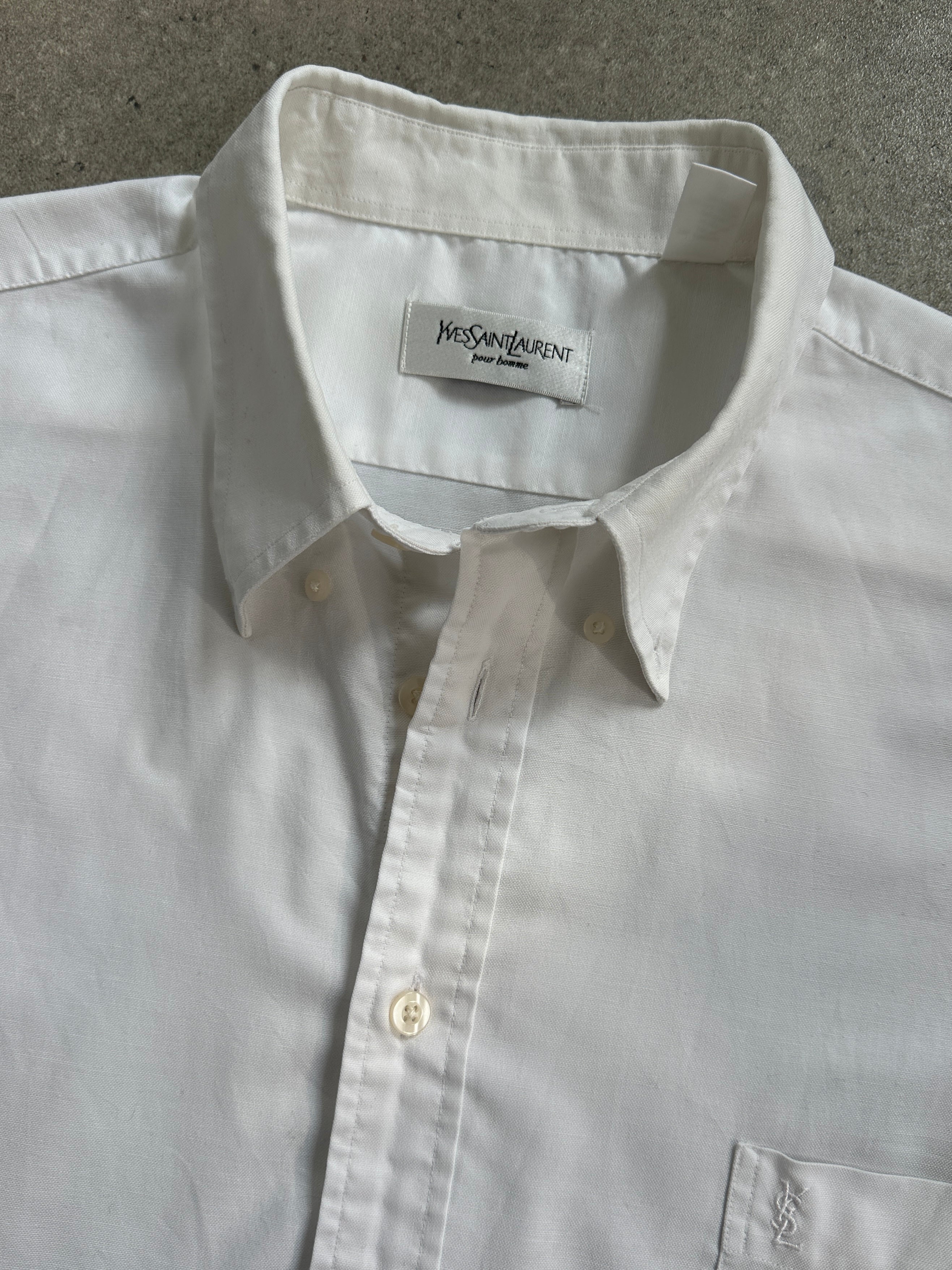 Yves Saint Laurent Pour Homme 2000s Cotton Short Sleeve Shirt - XXL