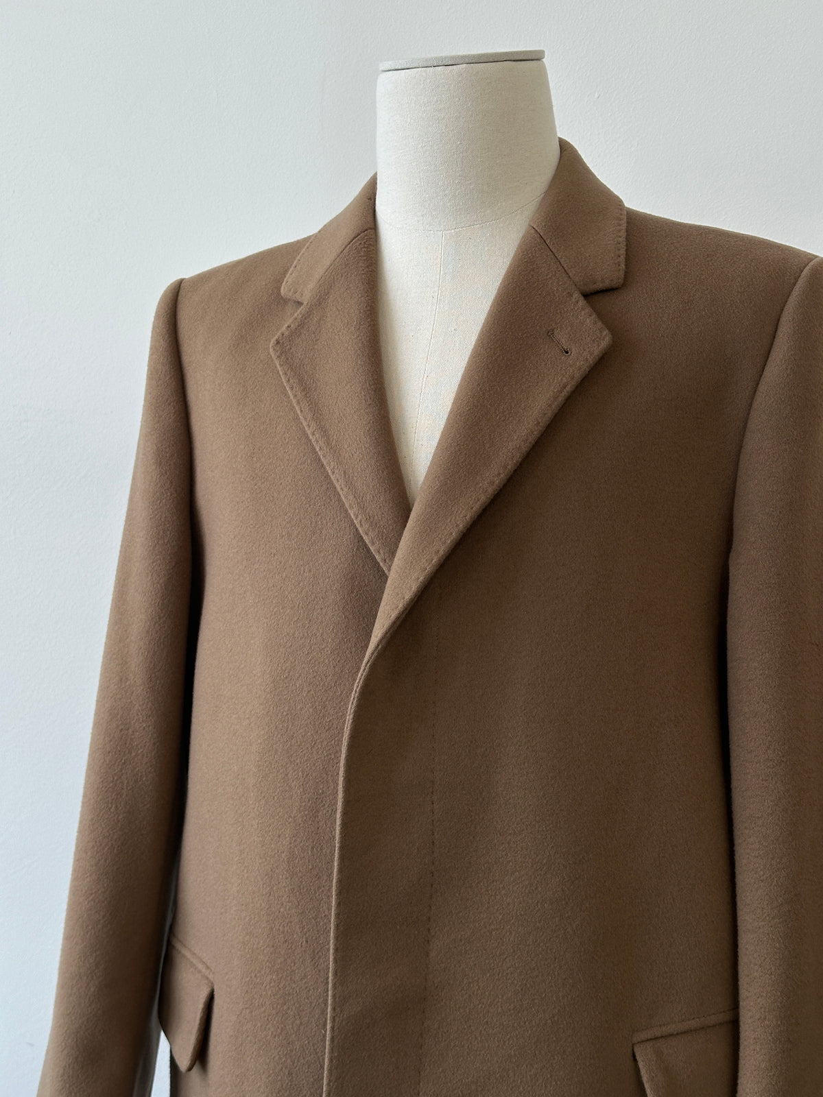 Vintage 1990s Pure New Wool Concealed Placket Coat - L