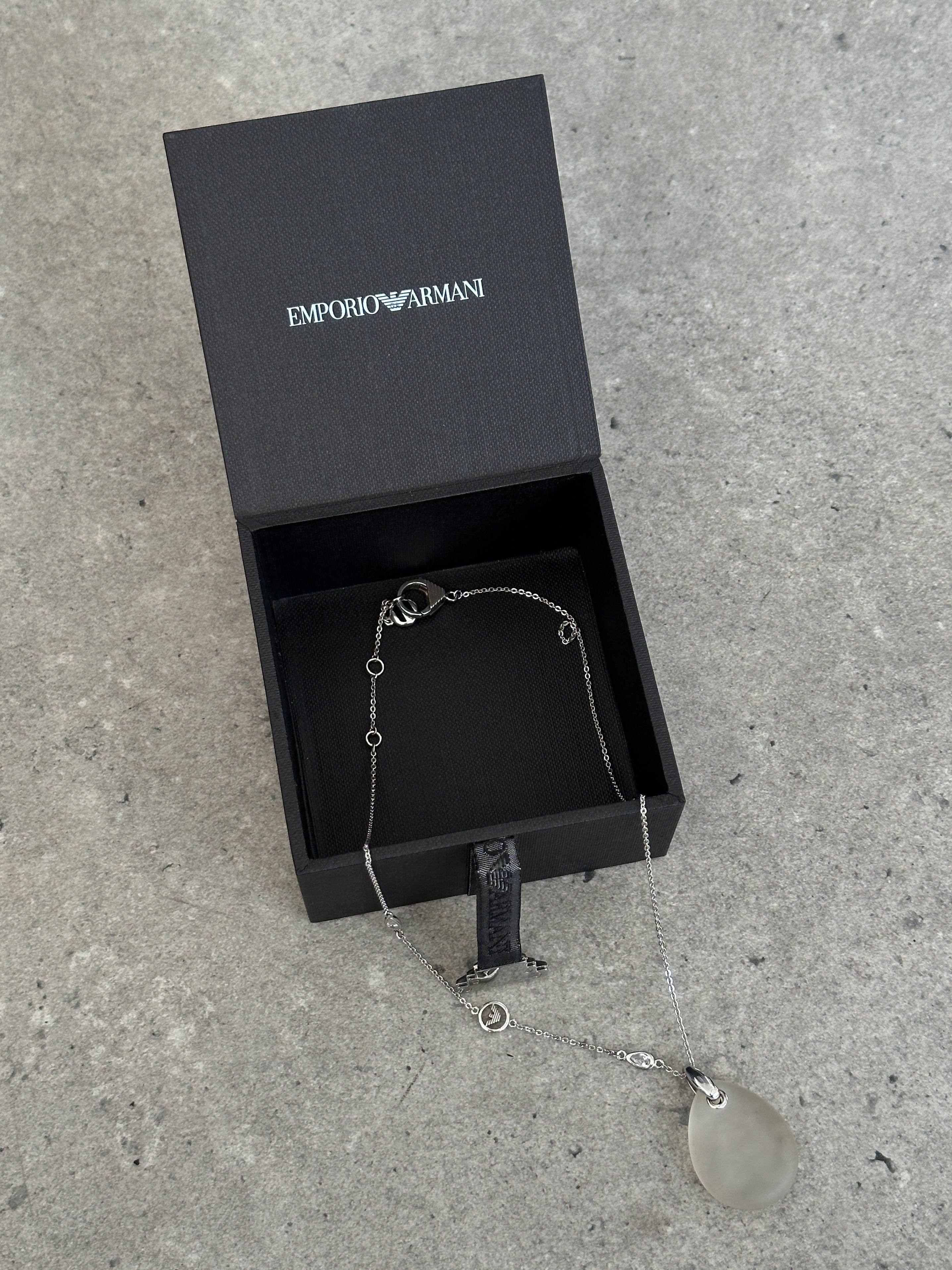 Emporio Armani 2000s Sterling Silver Pendant Necklace Jewellery