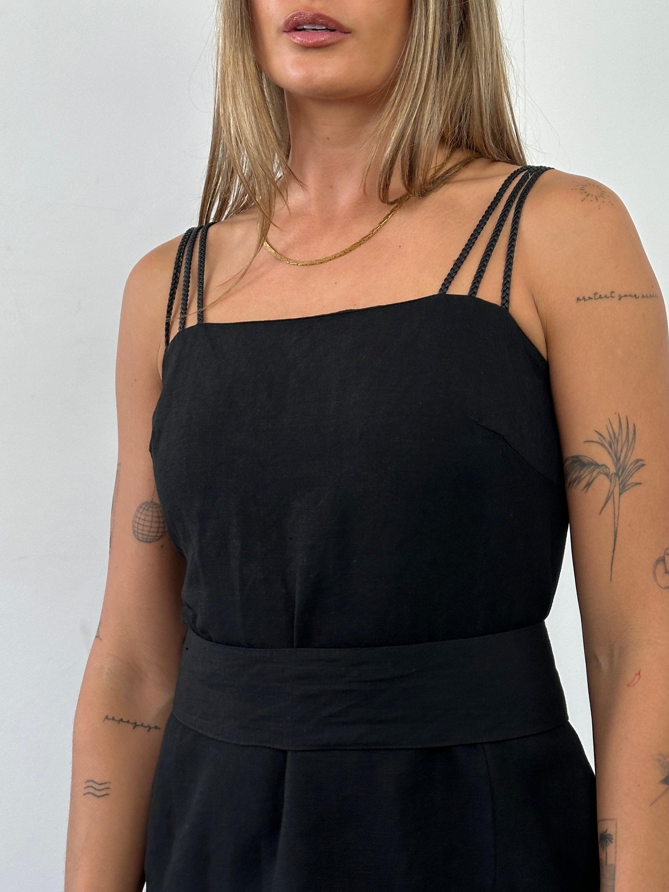 Marella asymmetric linen belted dress in M/L size, featuring a stylish design with a waist belt and lightweight fabric.