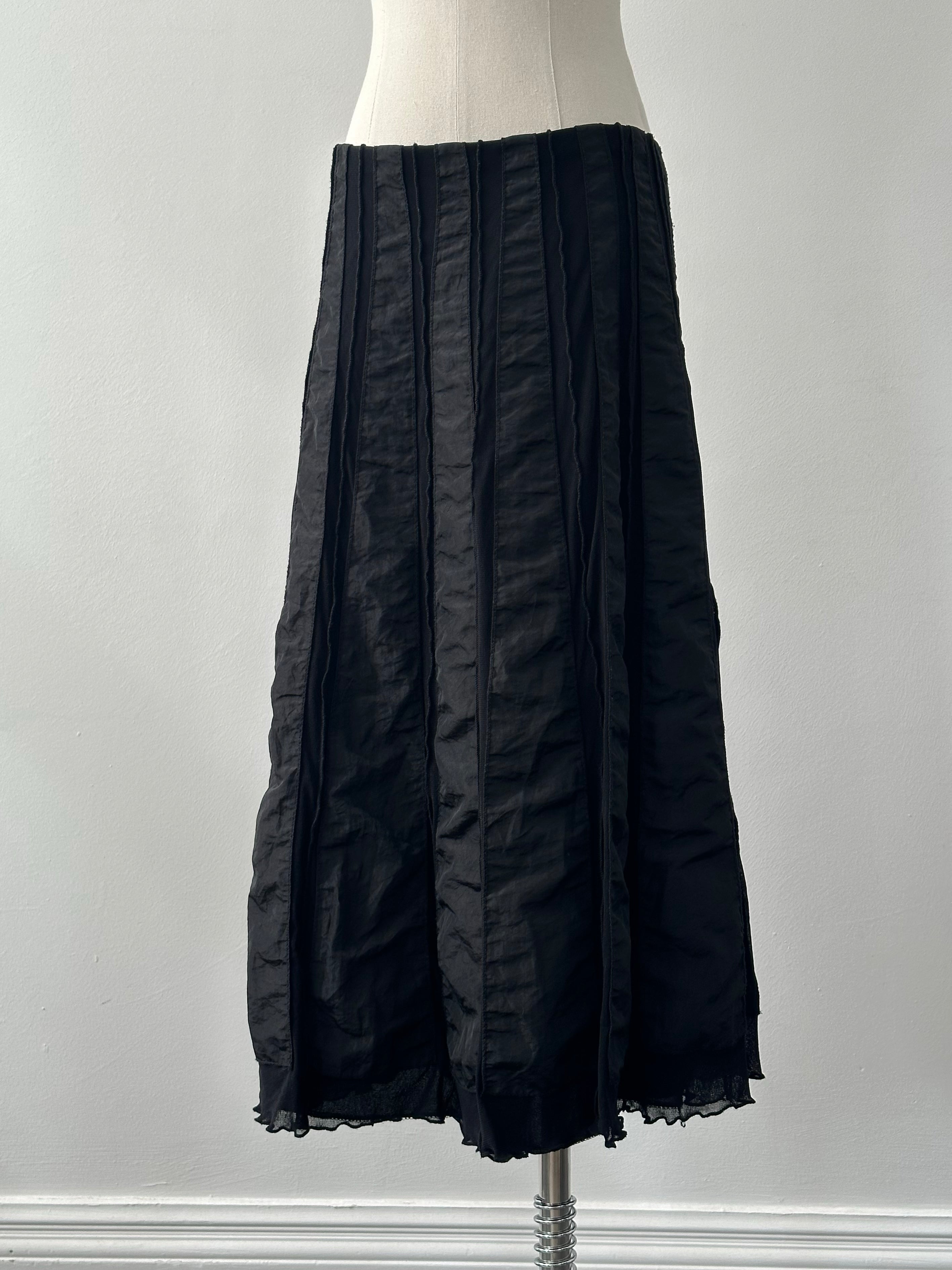Italian Vintage 1990s Satin Paneled Midi Skirt - W28-32