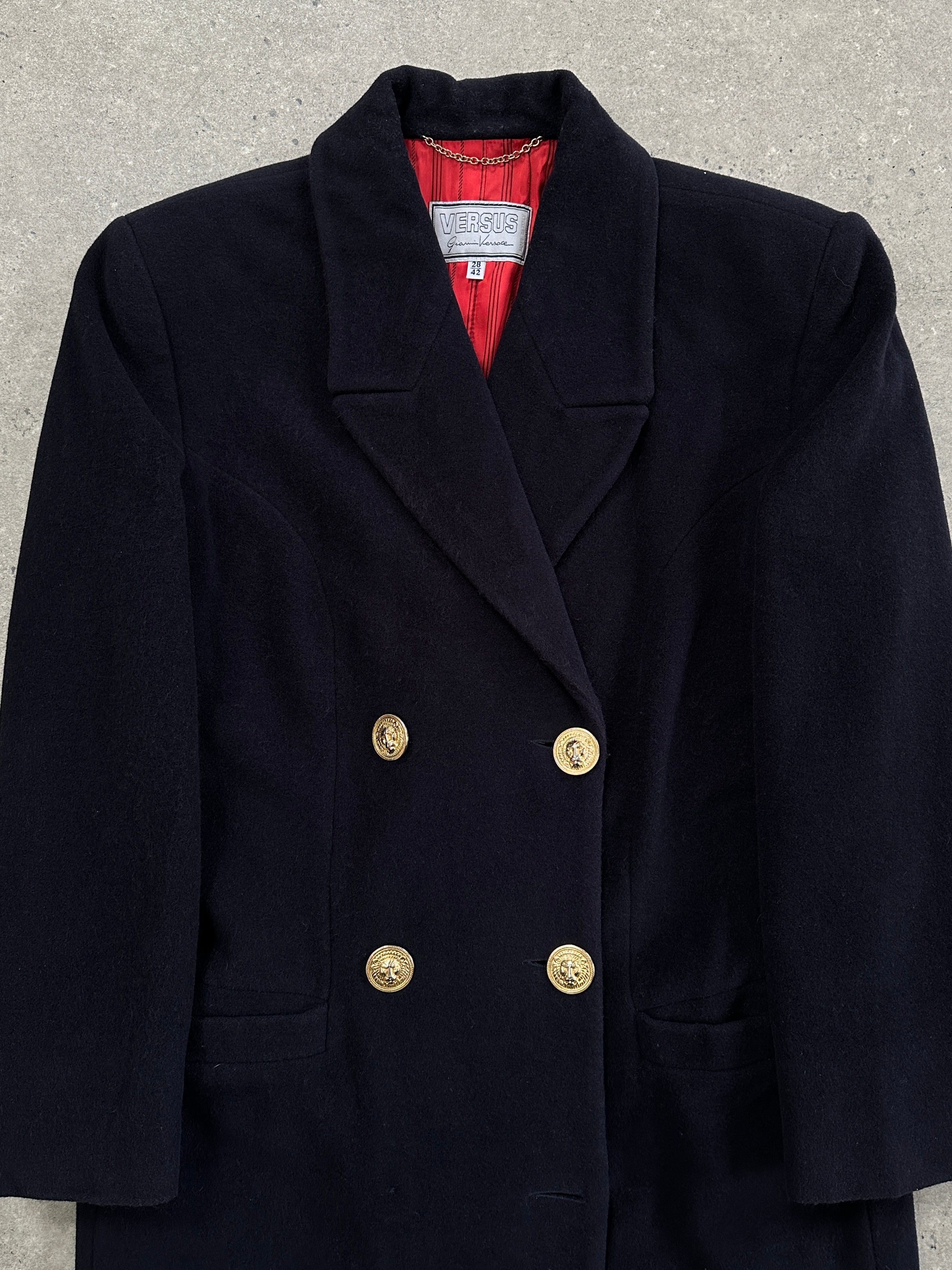 Gianni Versace Versus 1990s Bespoke Button Double Breasted Coat