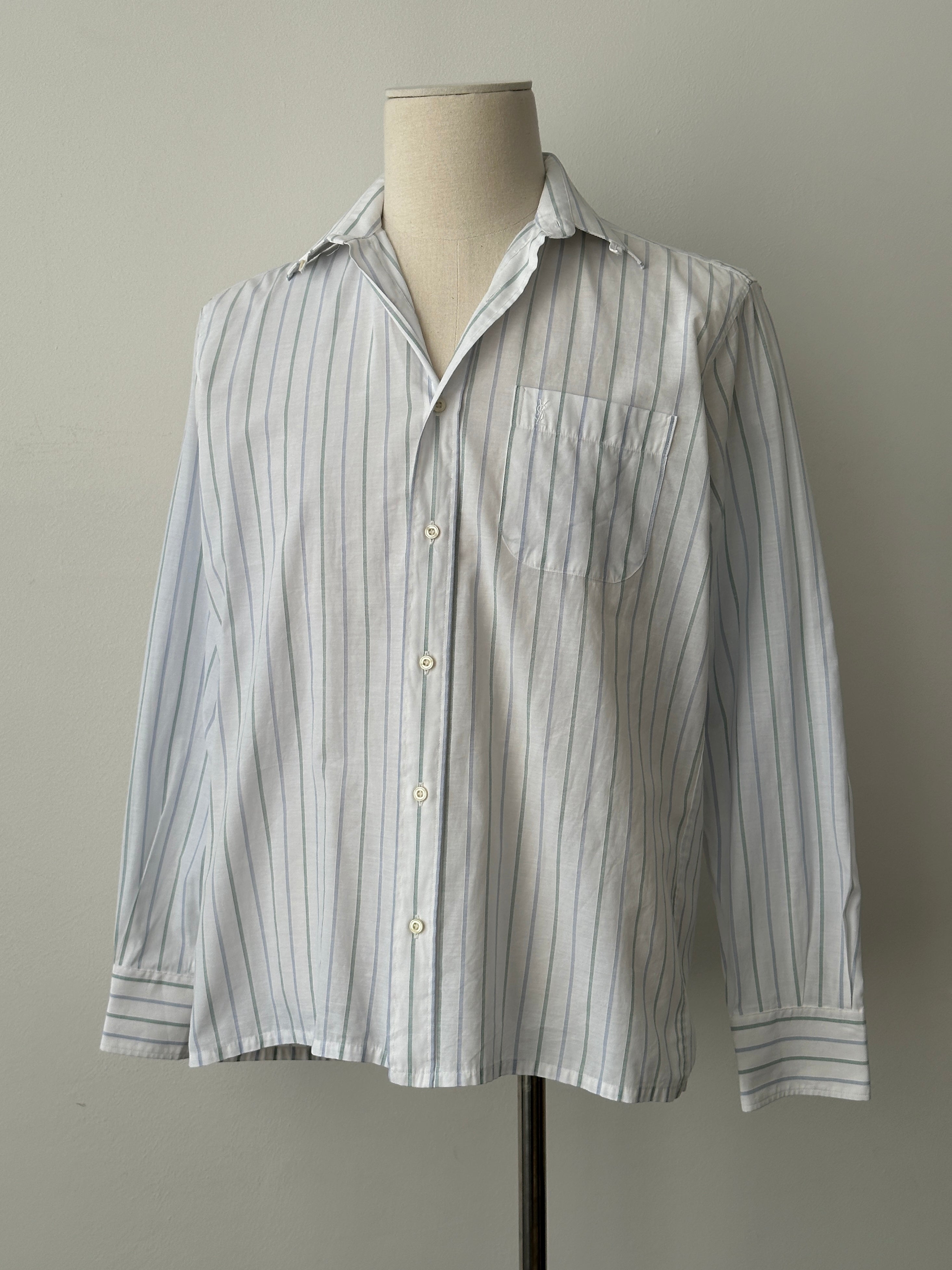 Yves Saint Laurent Pour Homme Paris 1990s Striped Shirt - S
