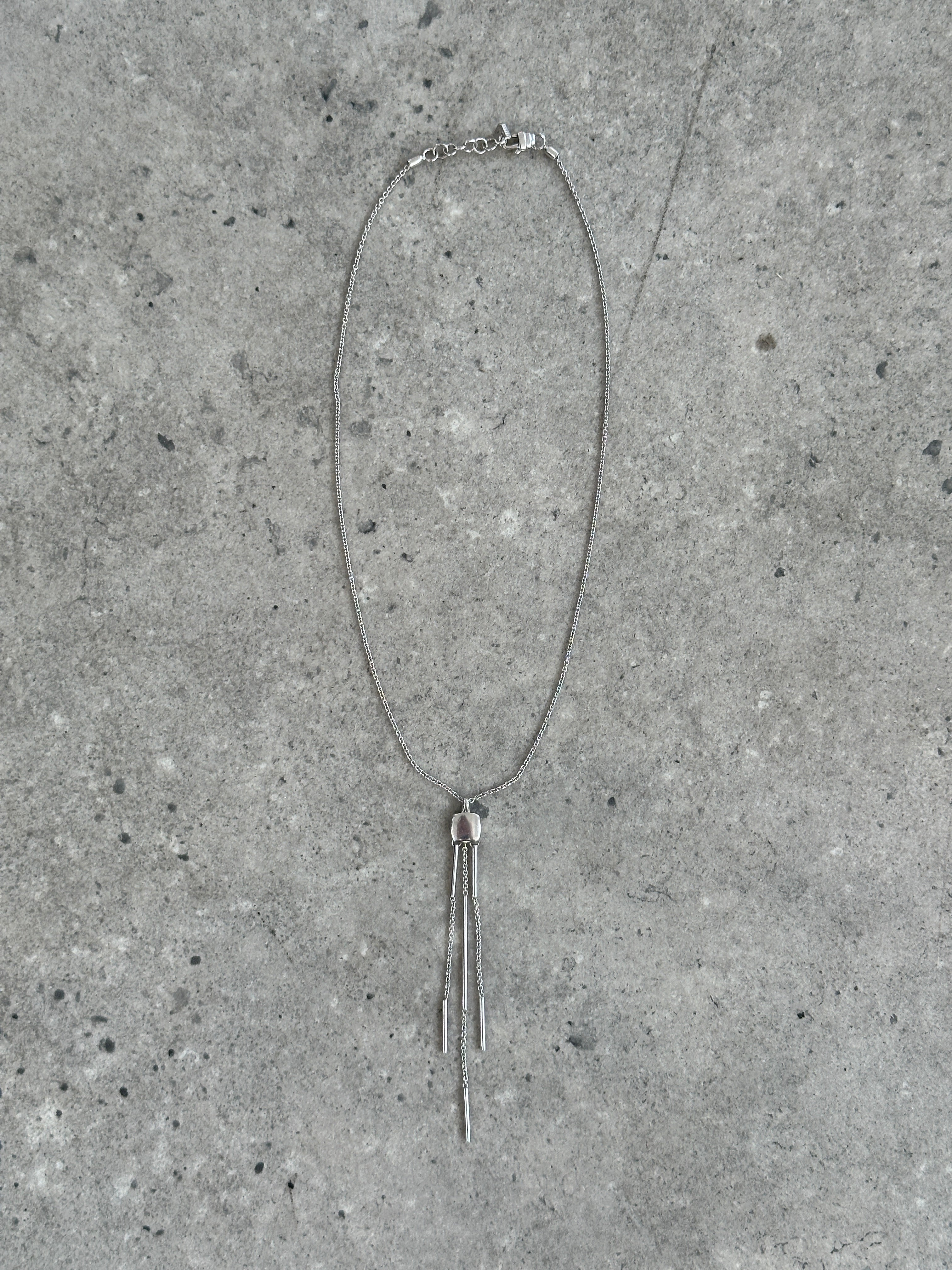Emporio Armani 2000s Sterling Silver Lariat Necklace