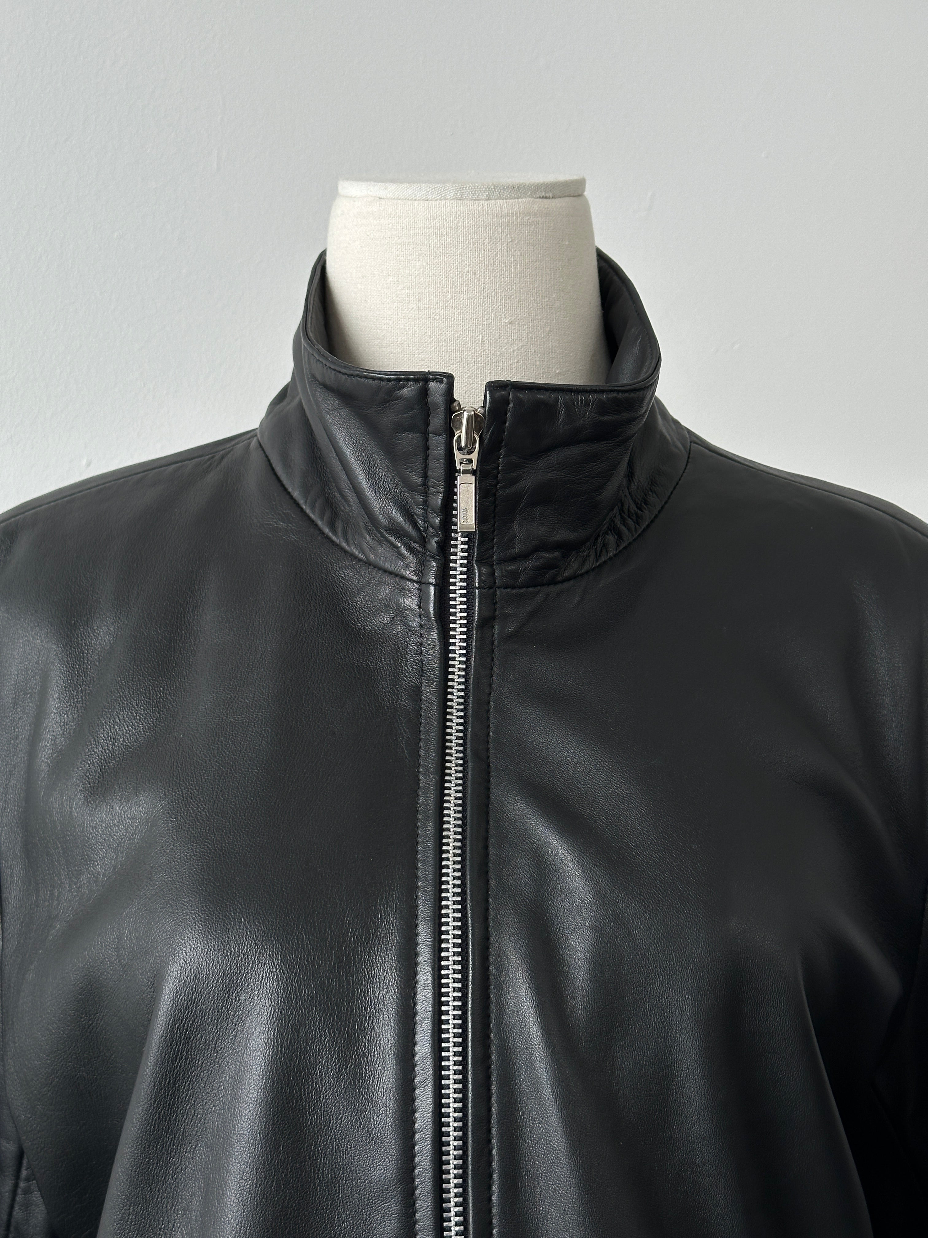 Vintage 2000s Double Zip Leather Jacket - S-M