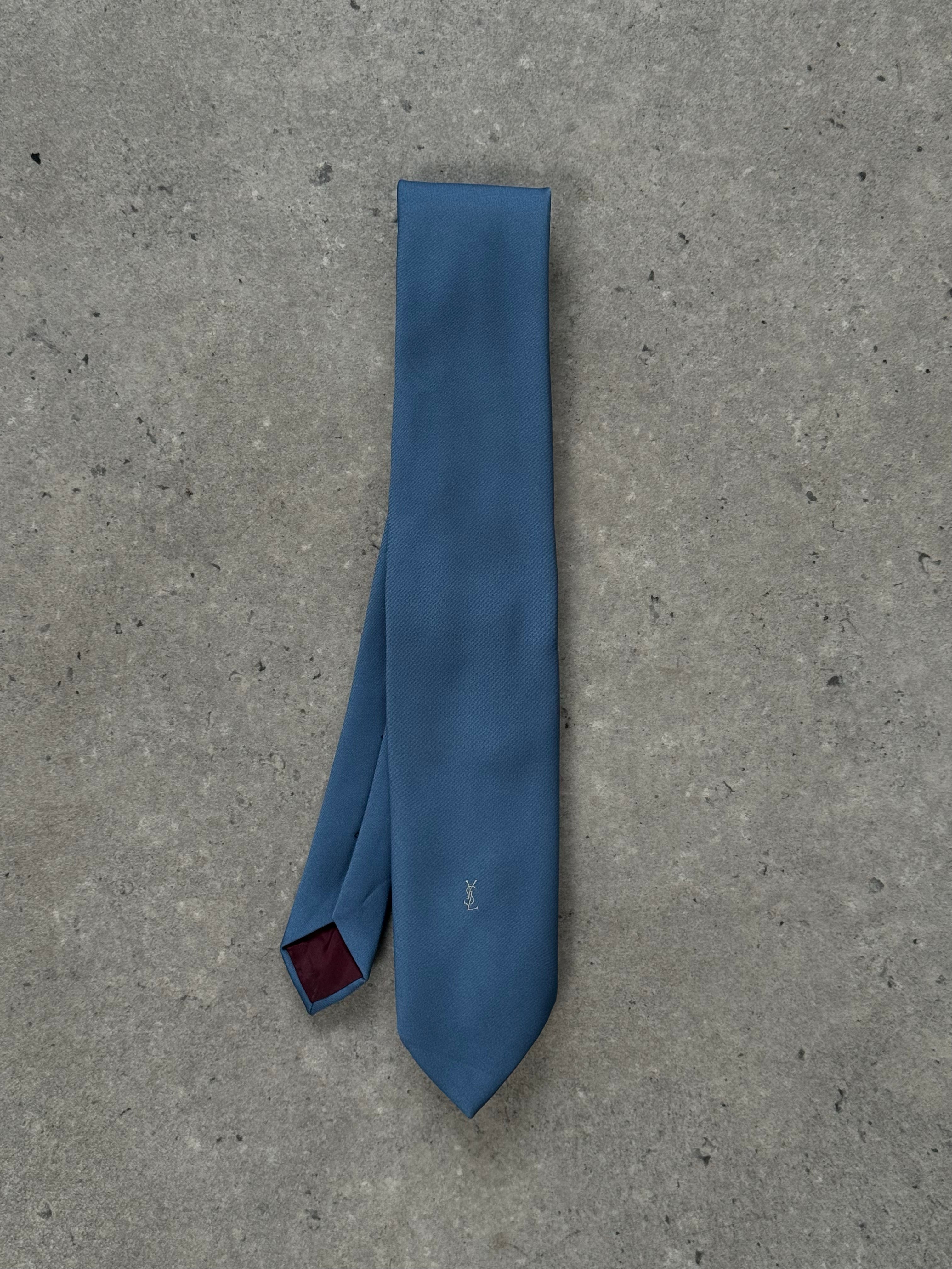 Yves Saint Laurent Paris 1980s Pure Silk Logo Tie