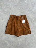 Italian Vintage High Waisted Suede Leather Shorts - W27 - SYLK