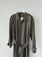 Vintage Concealed Placket Belted Trench Coat - XL - SYLK