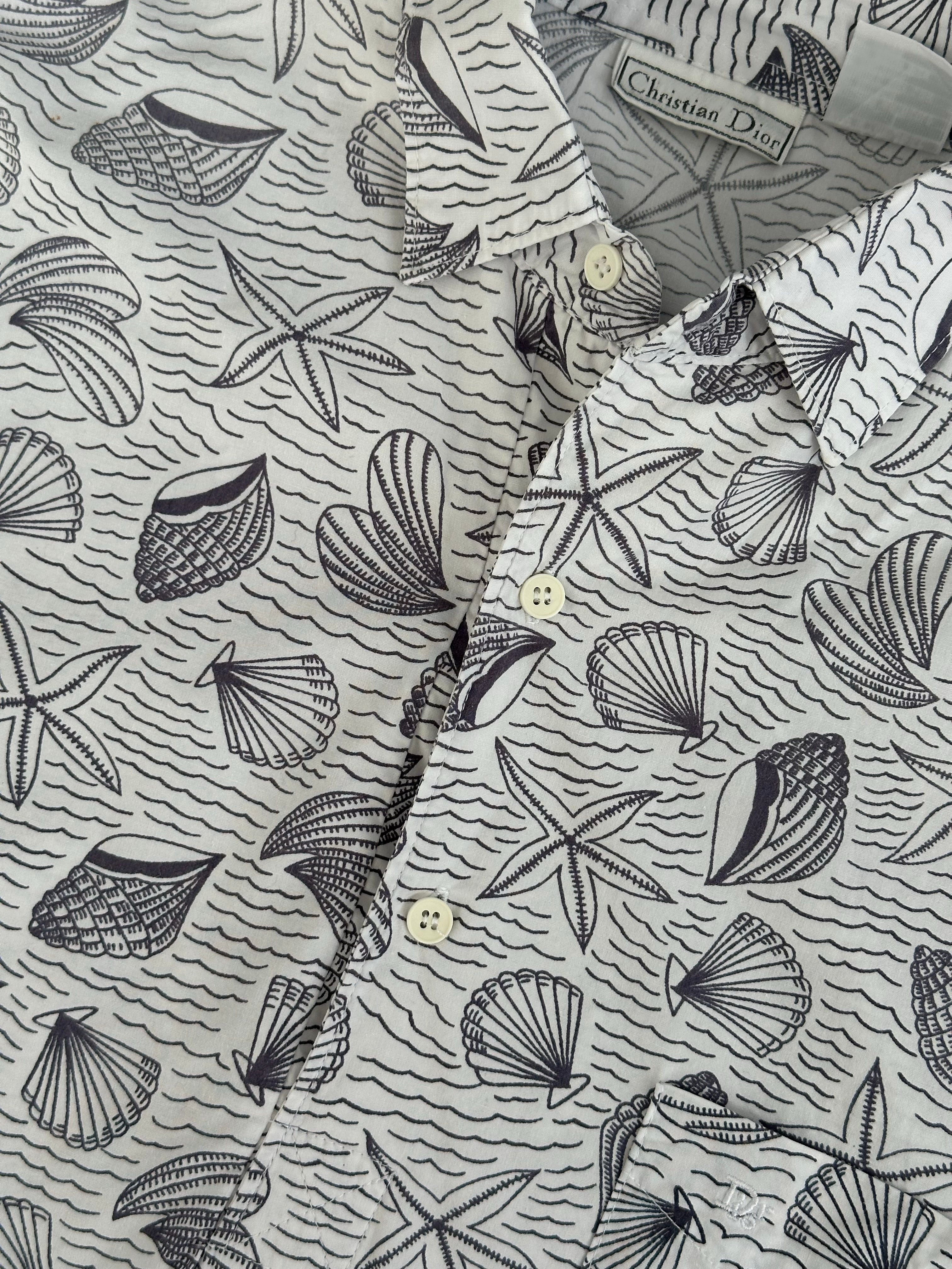 Christian Dior 1990s Cotton Resort Print Short Sleeve Shirt - XL