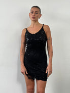 Vintage Sequin Crochet Midi Slip Dress - XS/S - SYLK