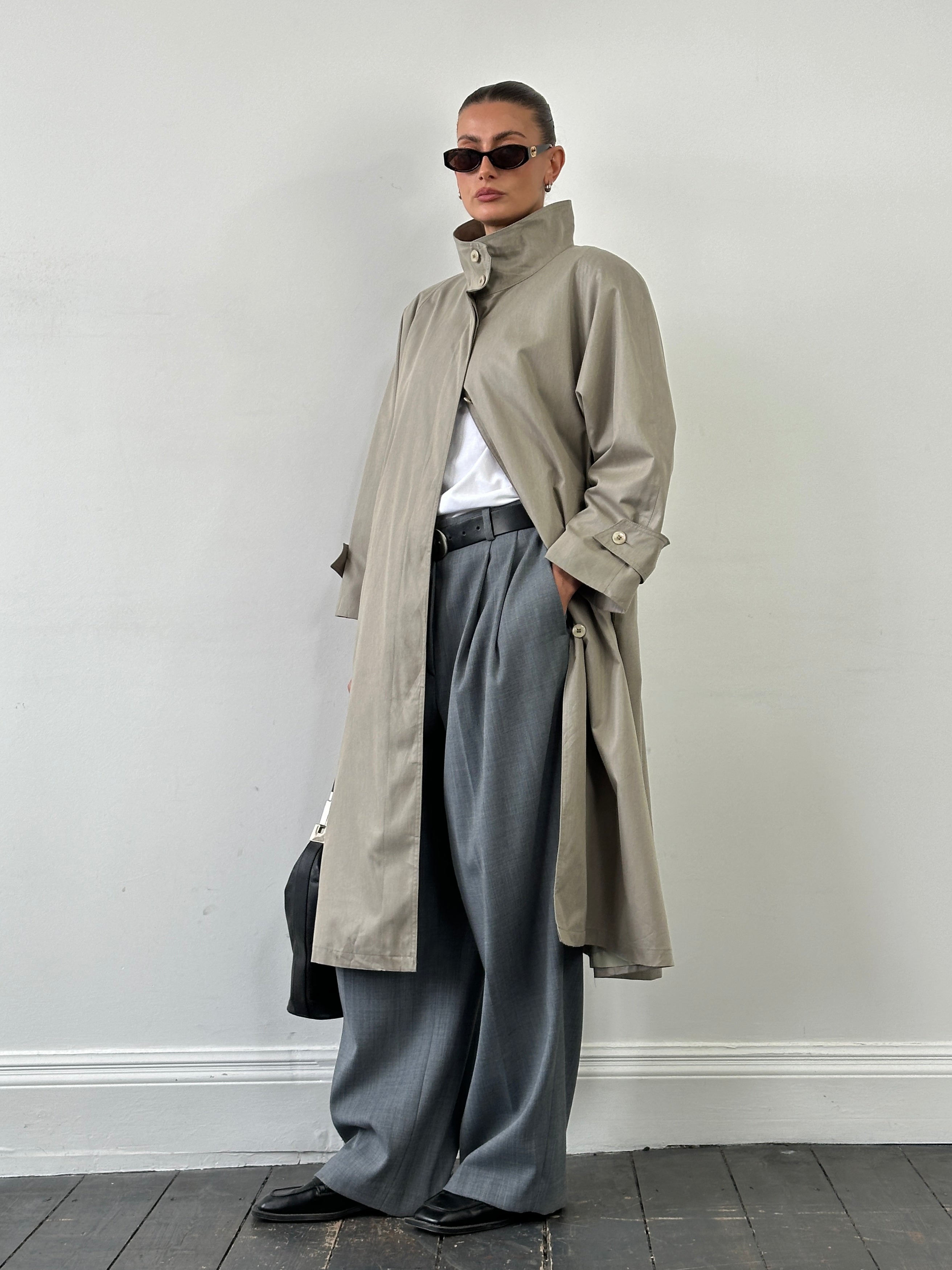 London Fog 80s High Neck Trench Coat - XL - SYLK