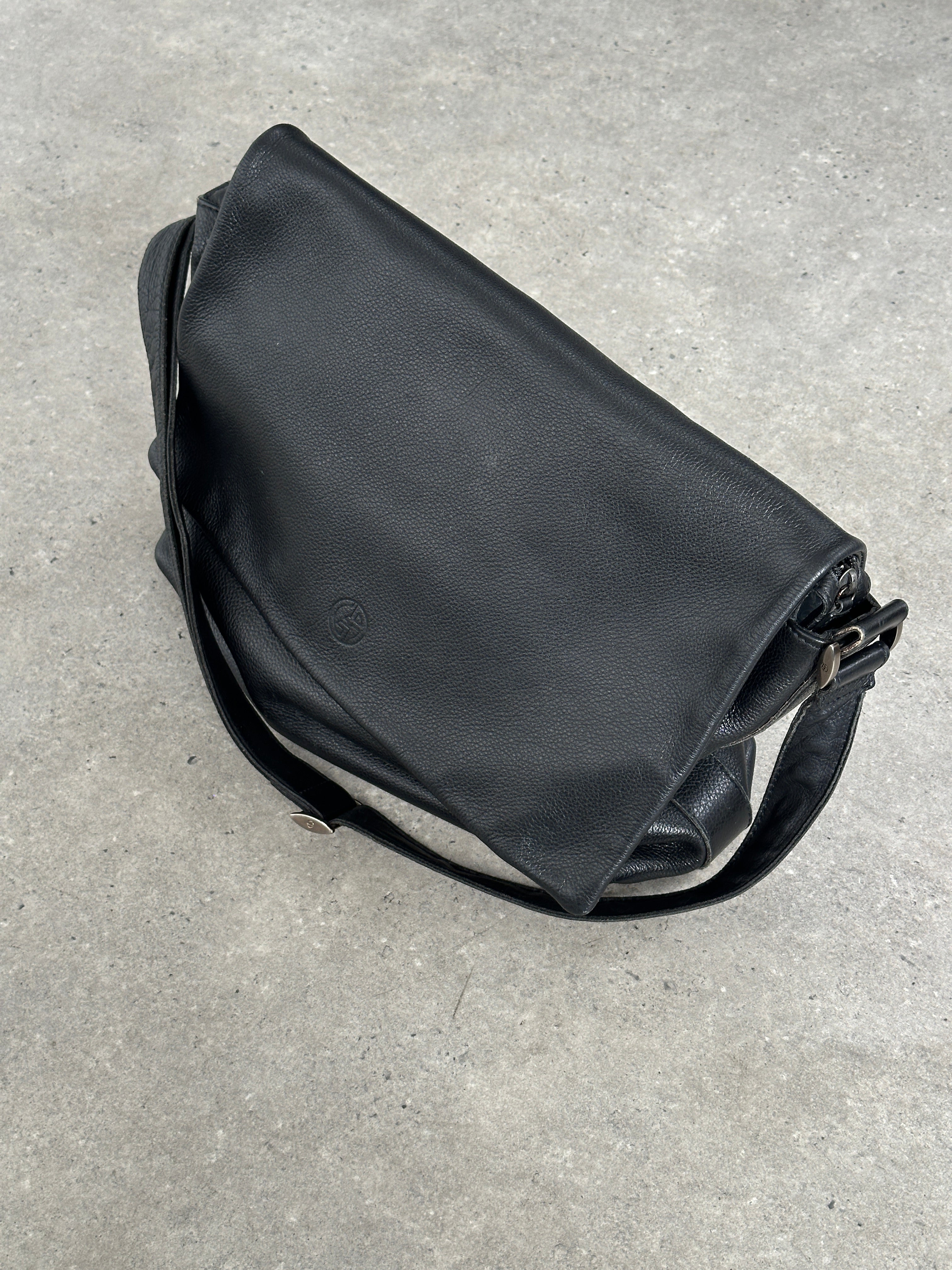 Giorgio Armani 1990s Leather Logo Crossbody Bag