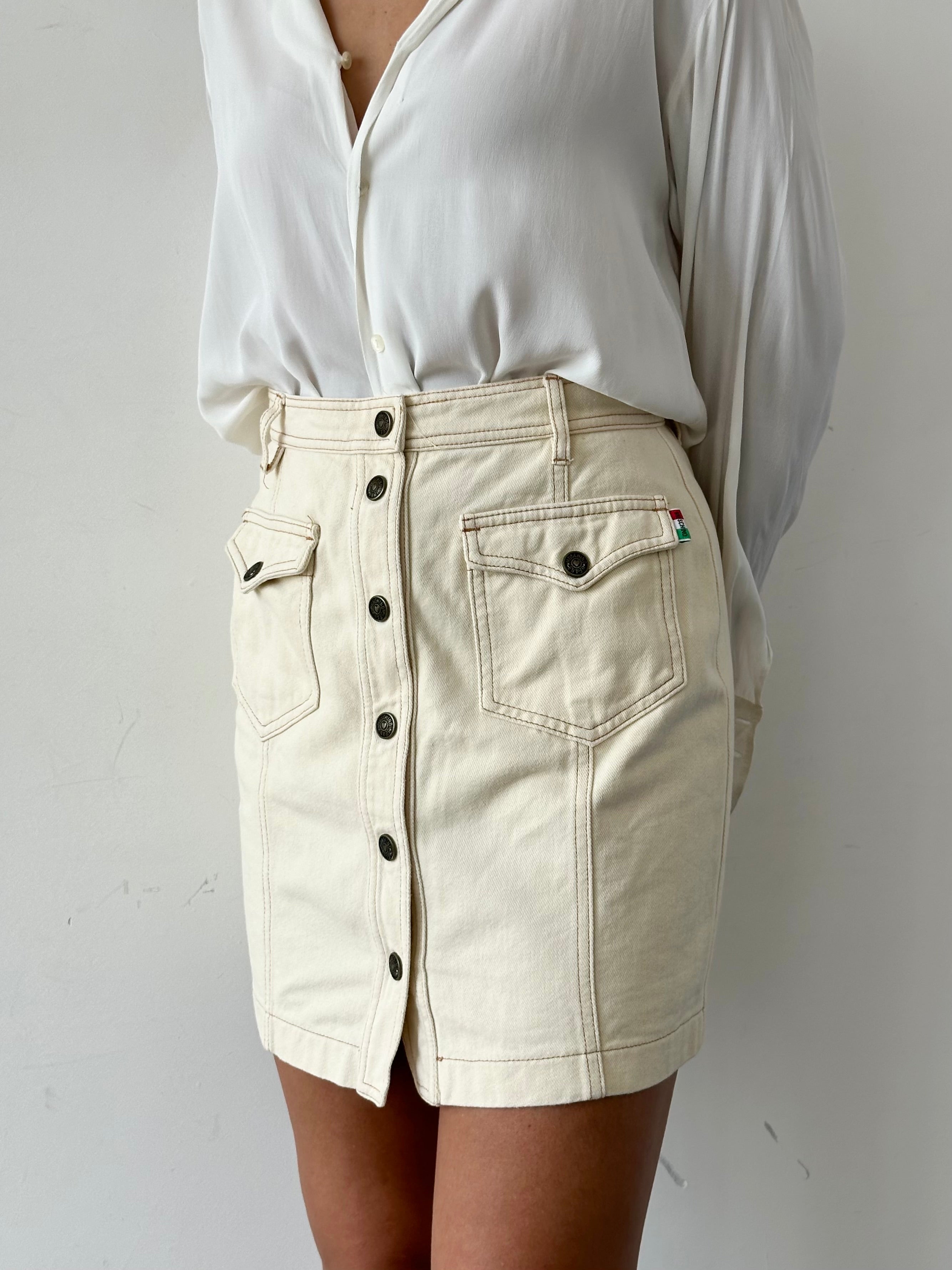Moschino Jeans 1990s Pure Cotton Mini Skirt - W28