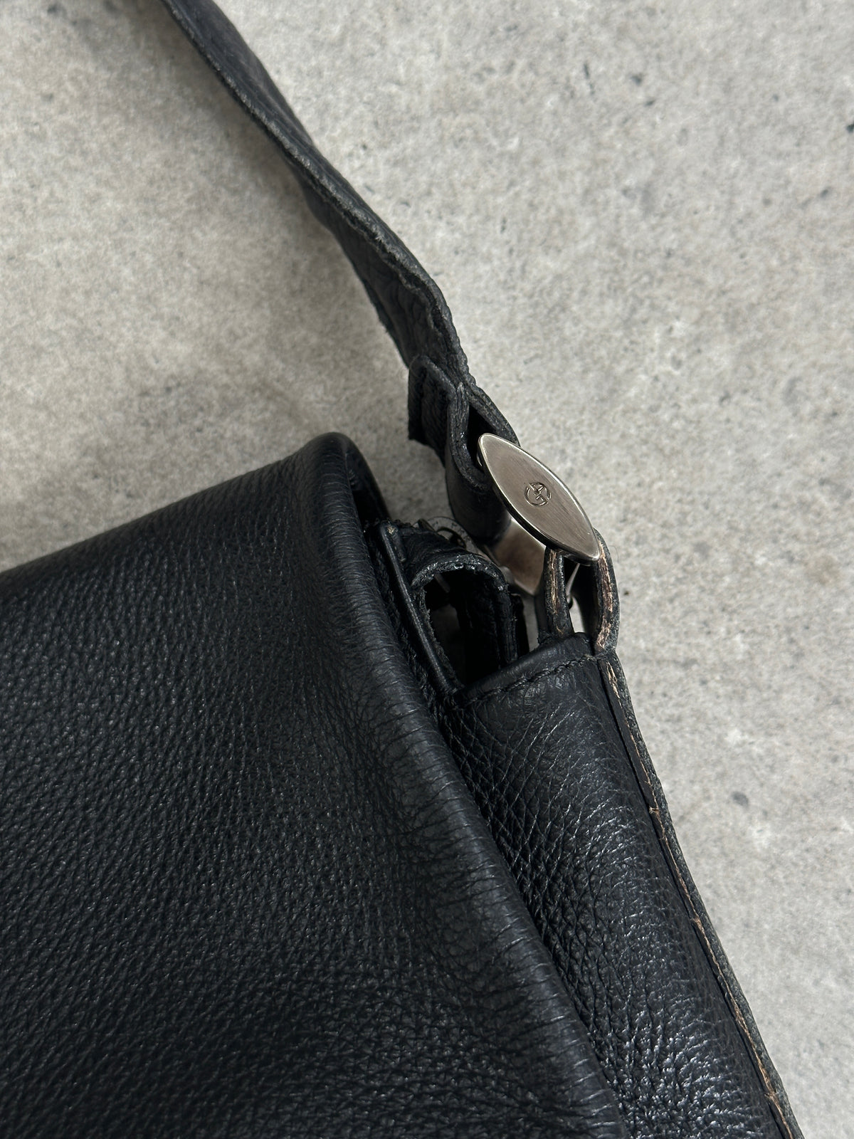 Giorgio Armani 1990s Leather Logo Crossbody Bag