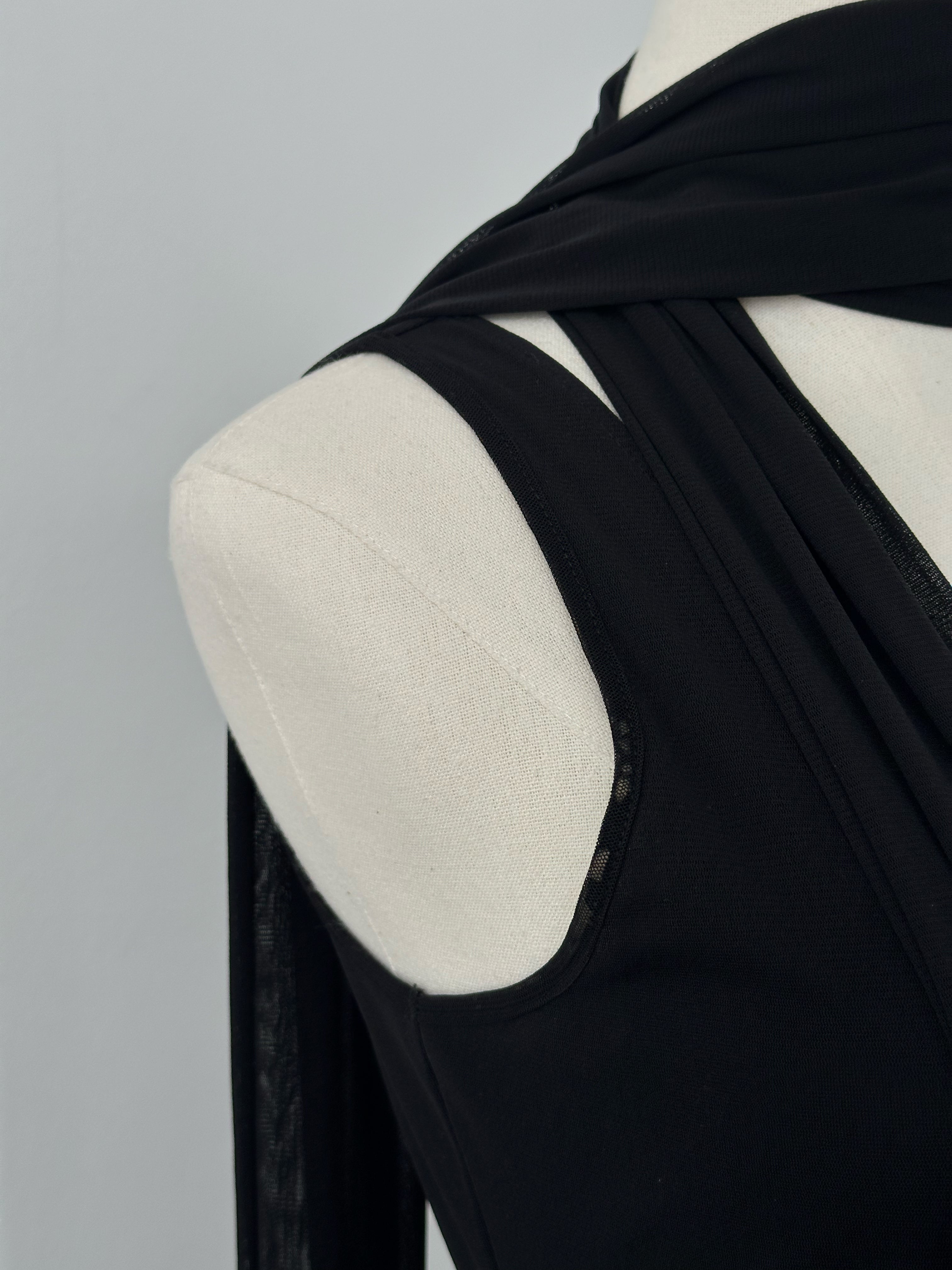 Vintage 1990s Beaded Scarf Wrap Midi Dress - M