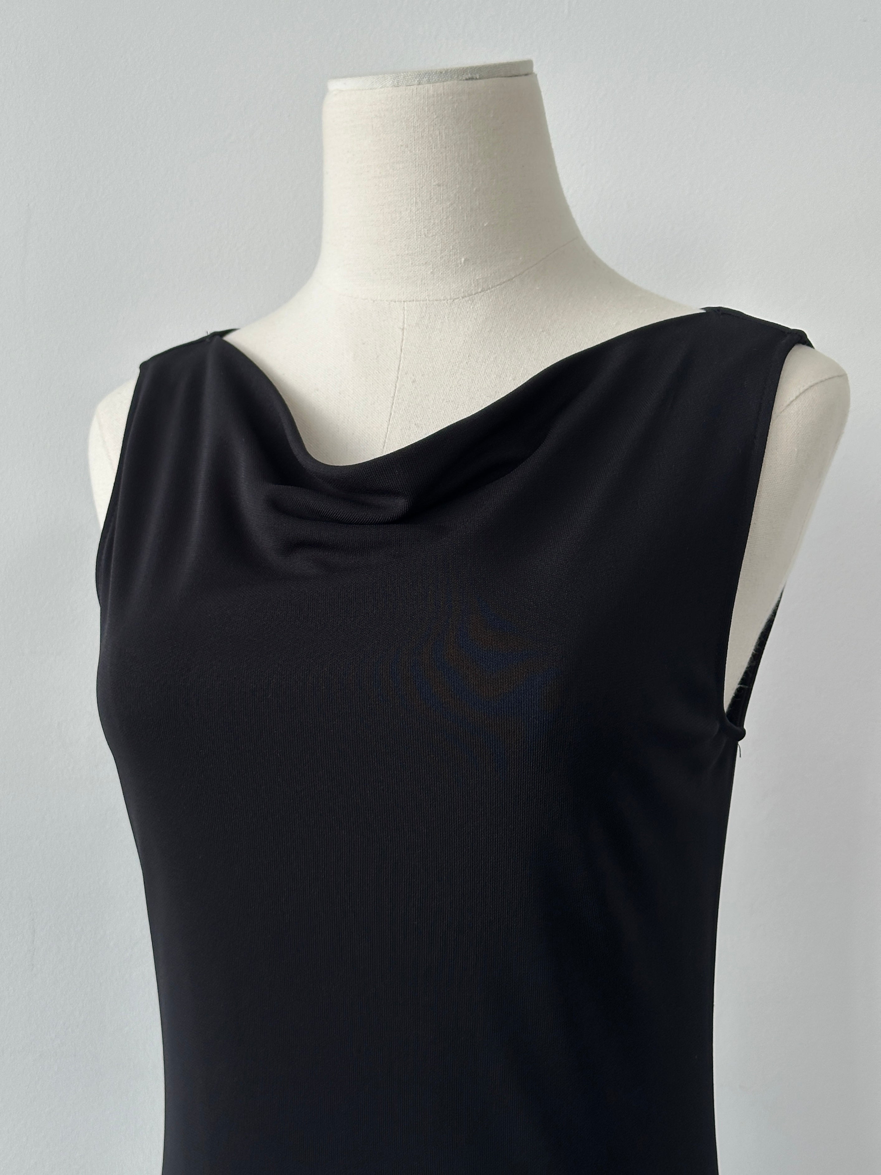 Vintage 1990s Sleeveless Cowl Neck Midi Dress - M