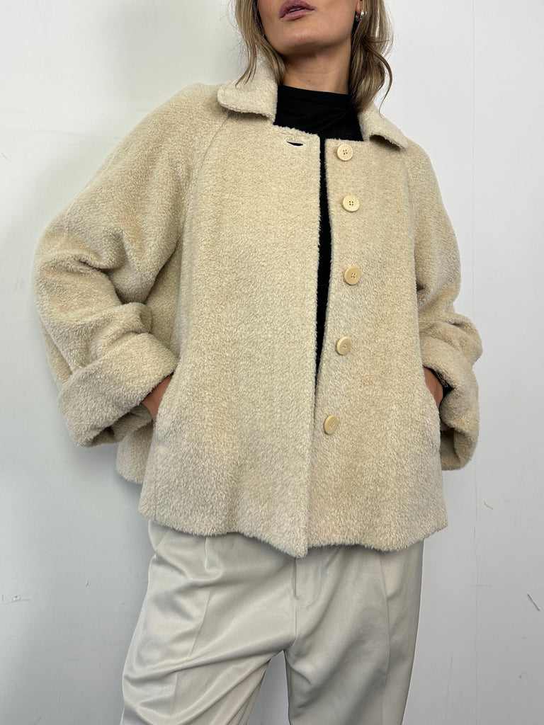 Vintage Wool Mohair Glitter Swing Jacket - S - SYLK