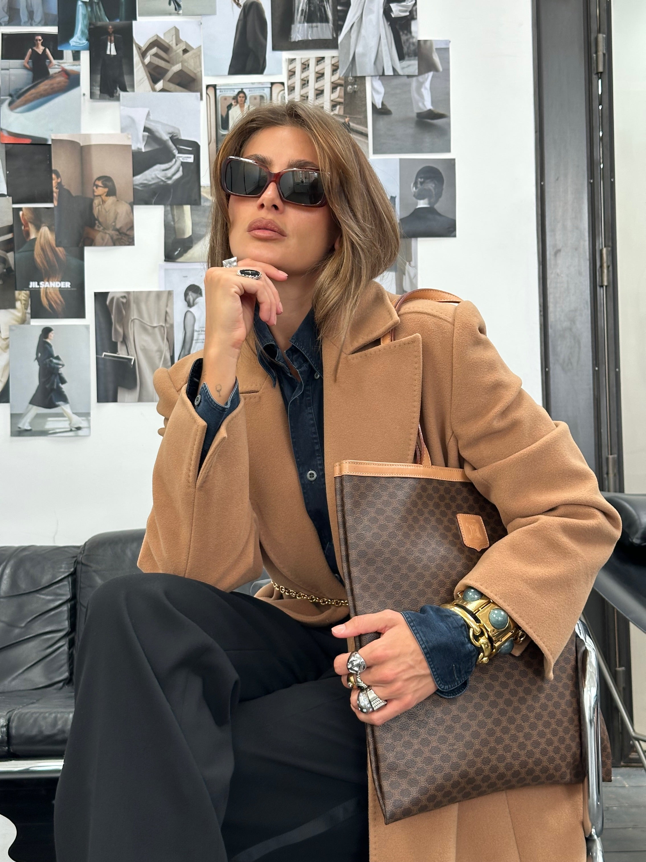 Valentino 1990s pure wool double-breasted belted coat in size L, stylish vintage coat with classic button details.