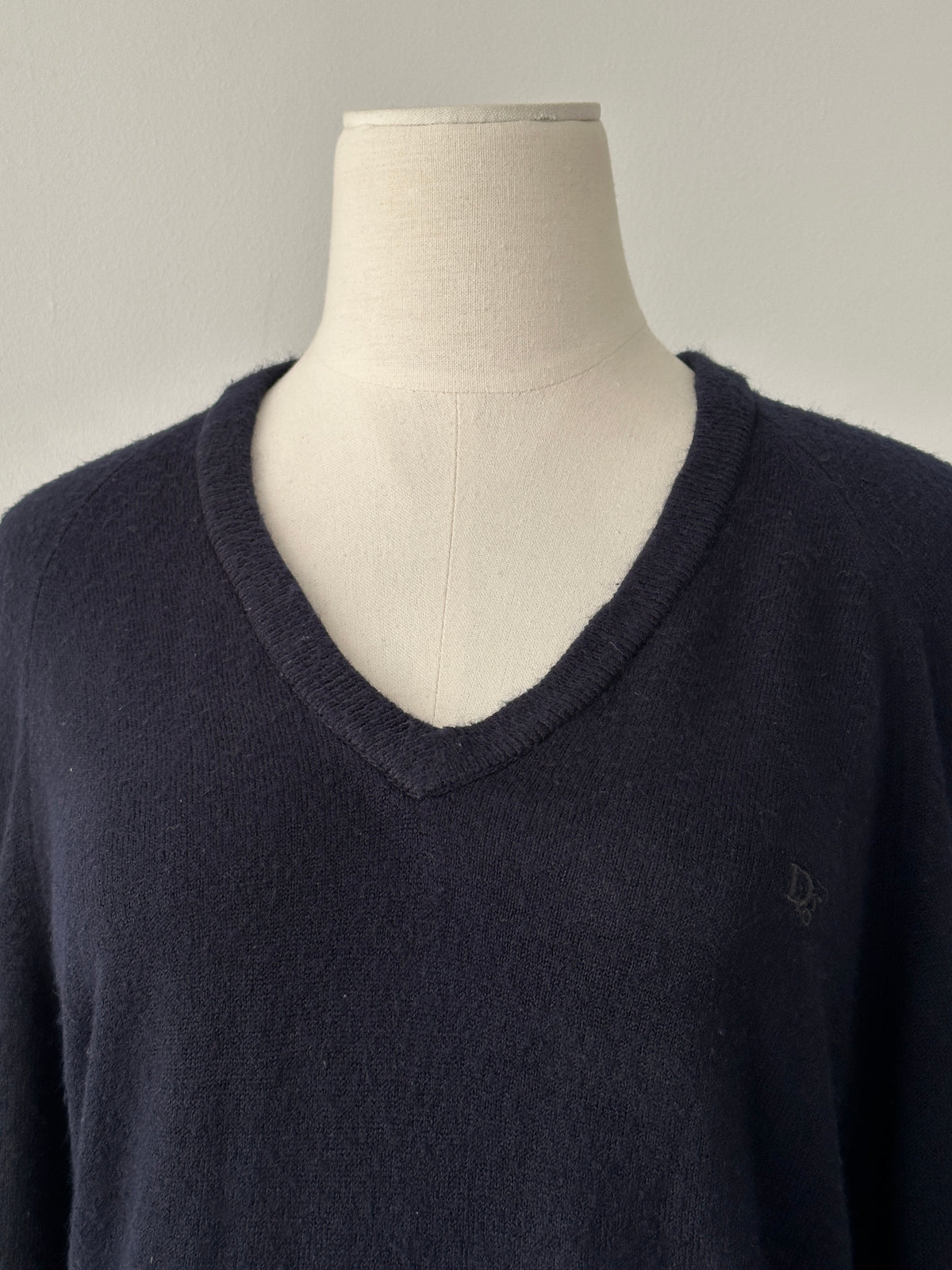 Christian Dior 1990s V Neck Logo Jumper - S-M