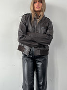 Vintage Moto Leather Bomber Jacket - M - SYLK