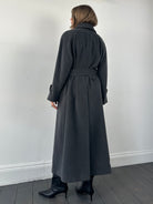 British Vintage Pure Wool Floor Length Belted Coat - L - SYLK
