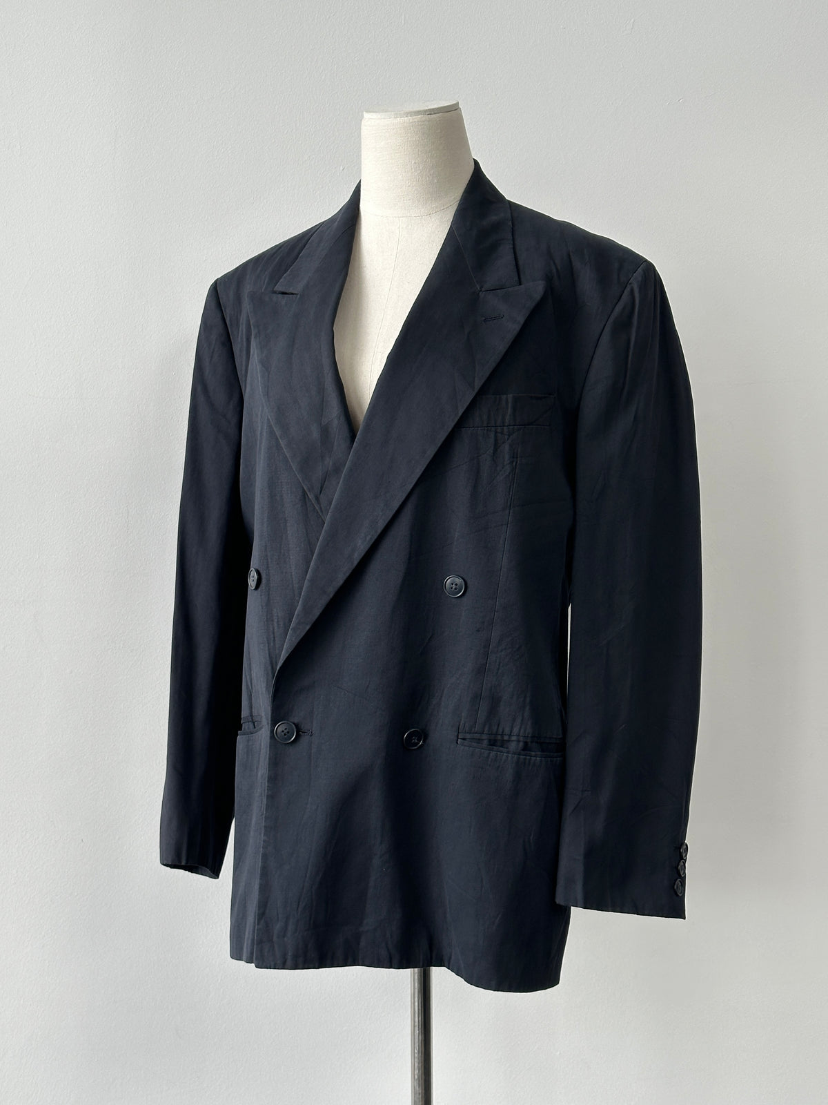 Giorgio Armani 1990s Cotton Double Breasted Blazer - M