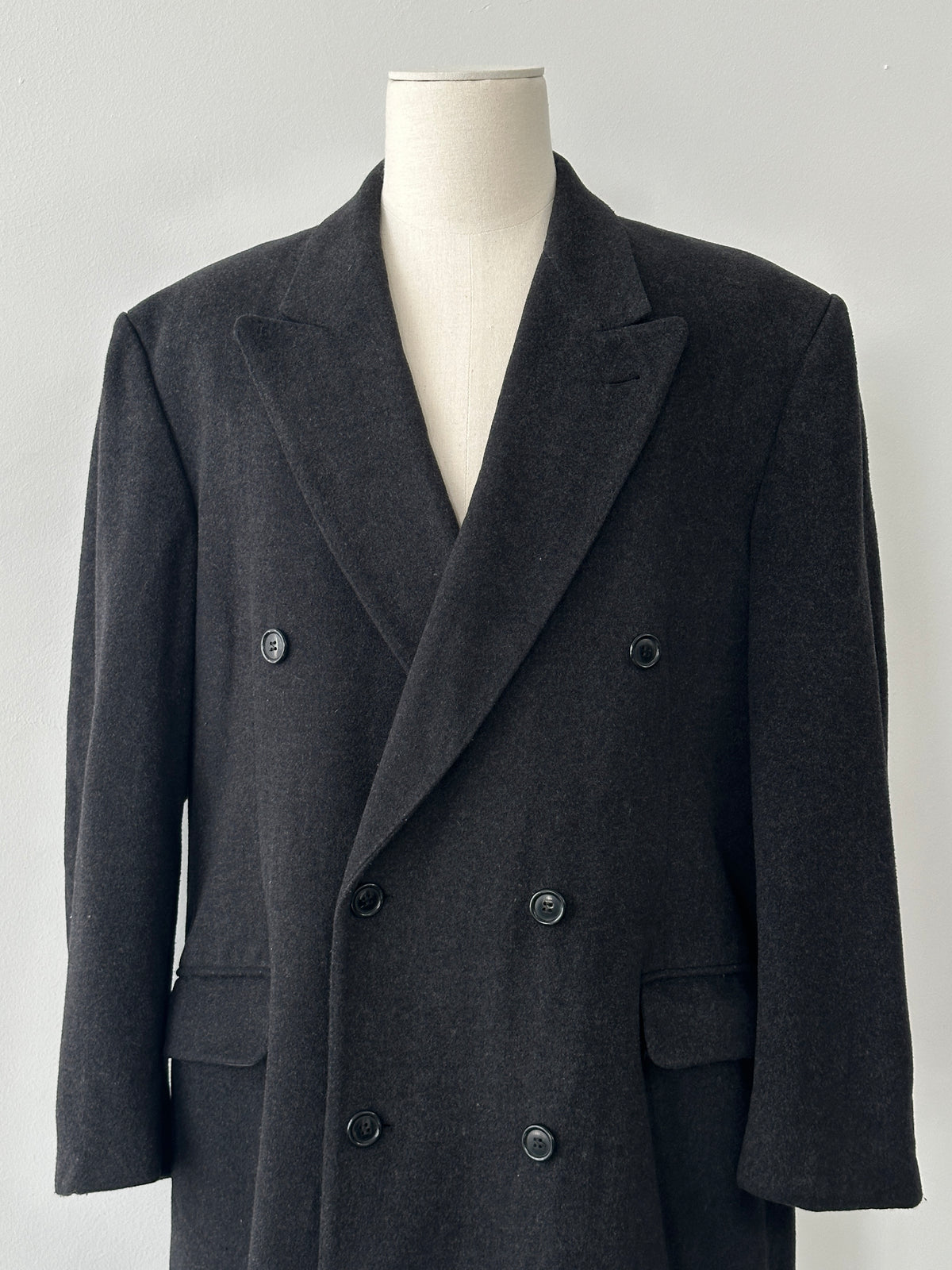 Vintage 1990s Wool Cashmere Double Breasted Coat - XL