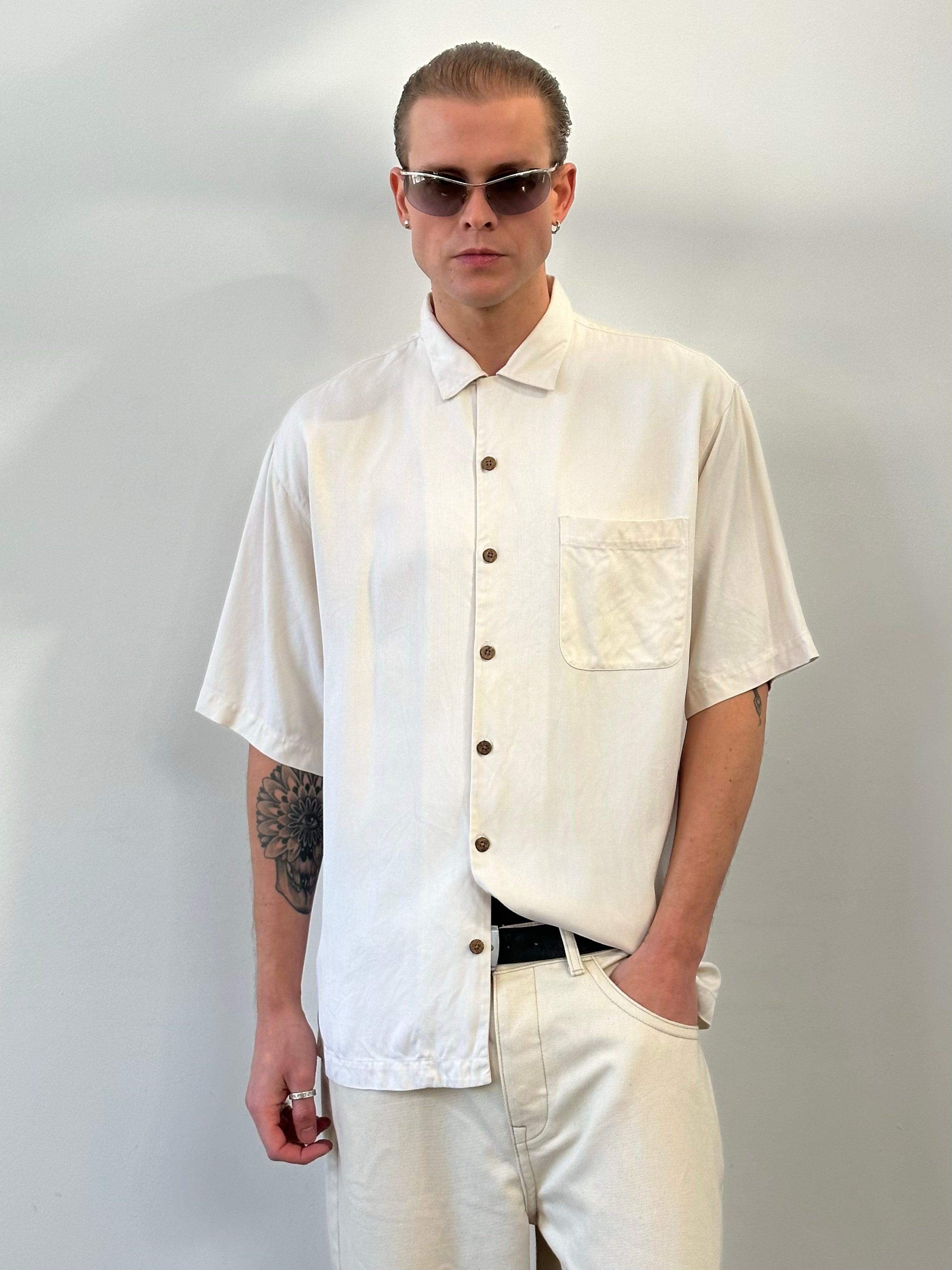 Vintage 1990s Pure Silk Woven Shirt - L
