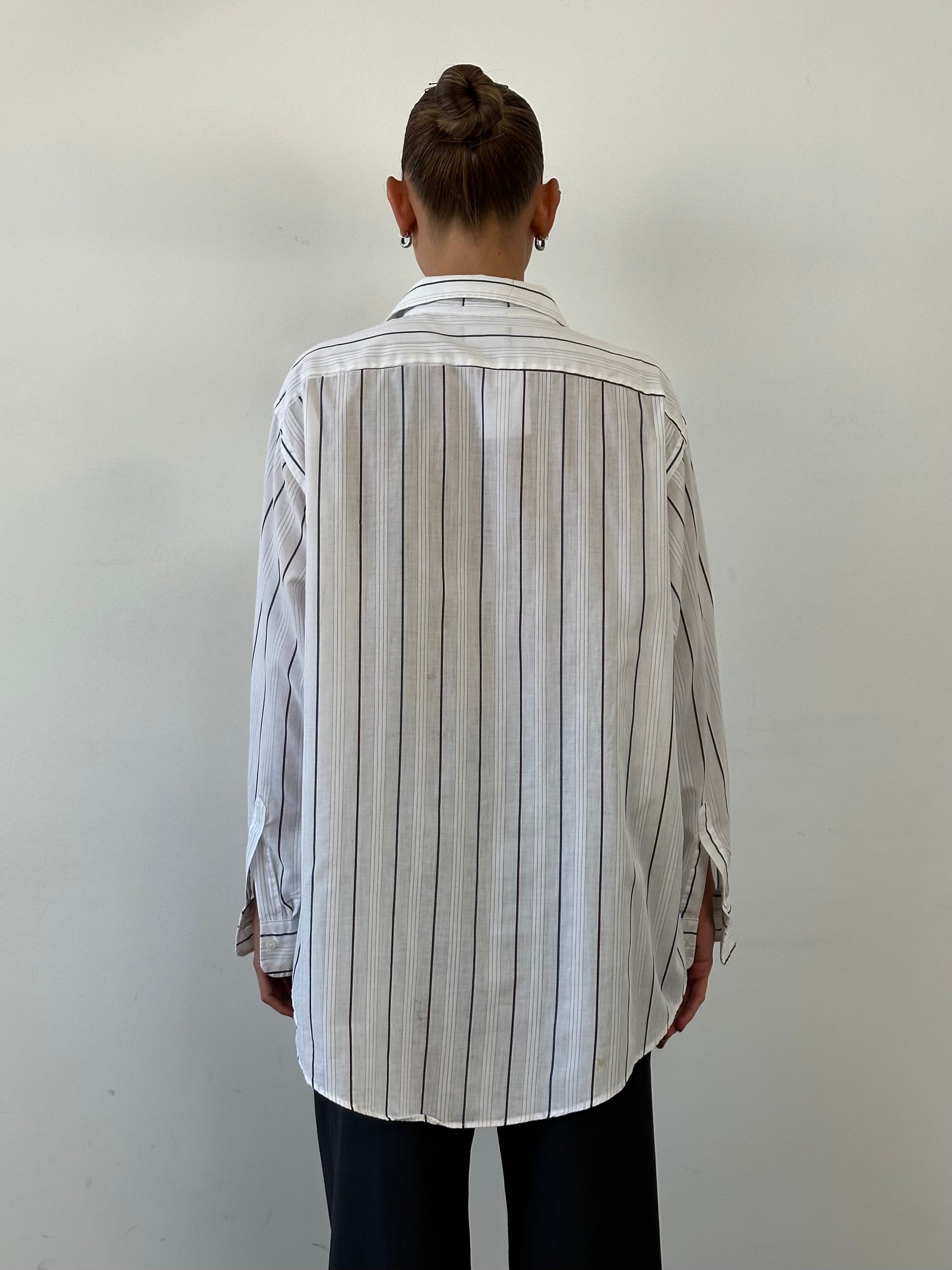 Christian Dior Monsieur stripe cotton shirt in XL, featuring a classic striped design and button-down collar.