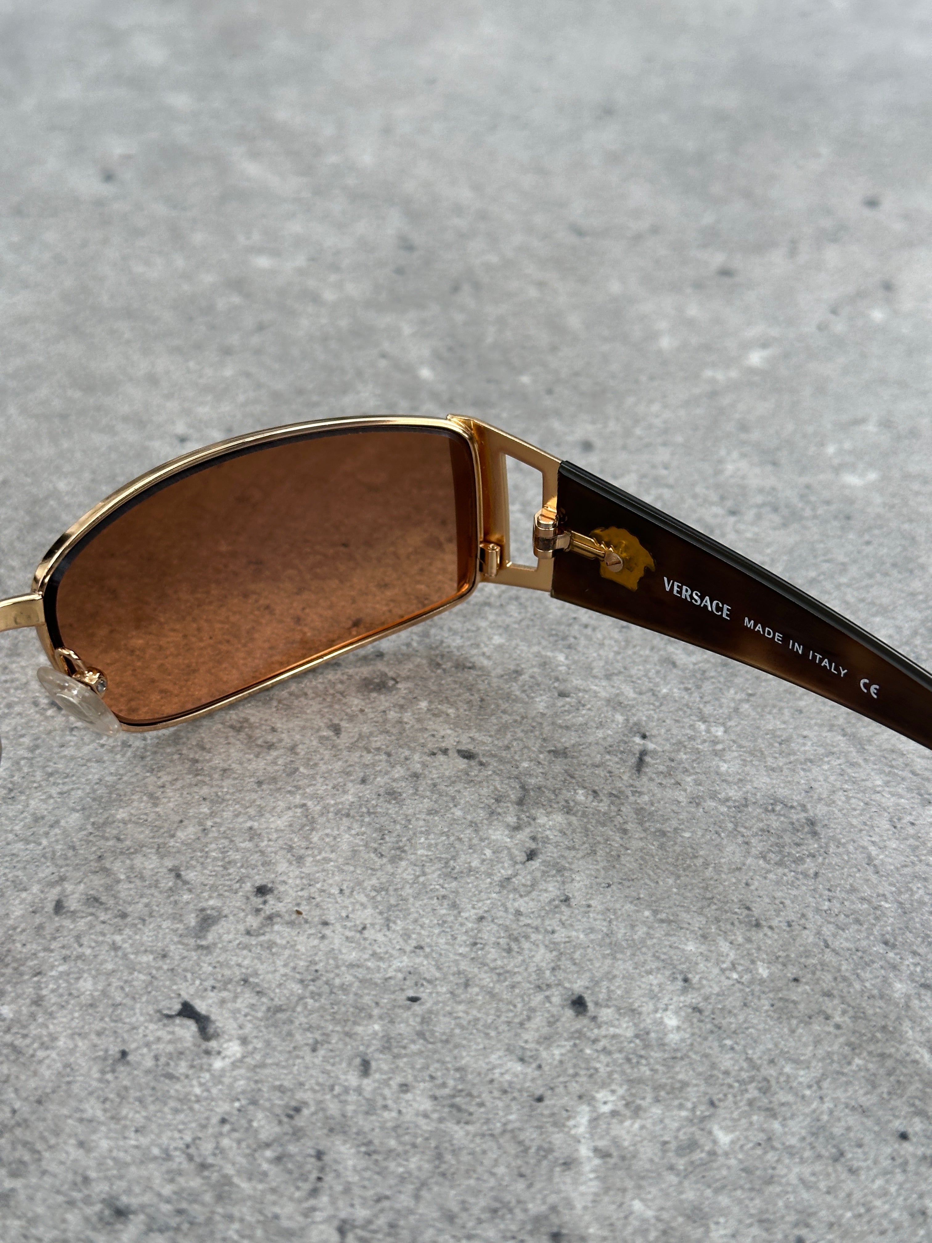Versace 2000s Rectangular Medusa Logo Sunglasses