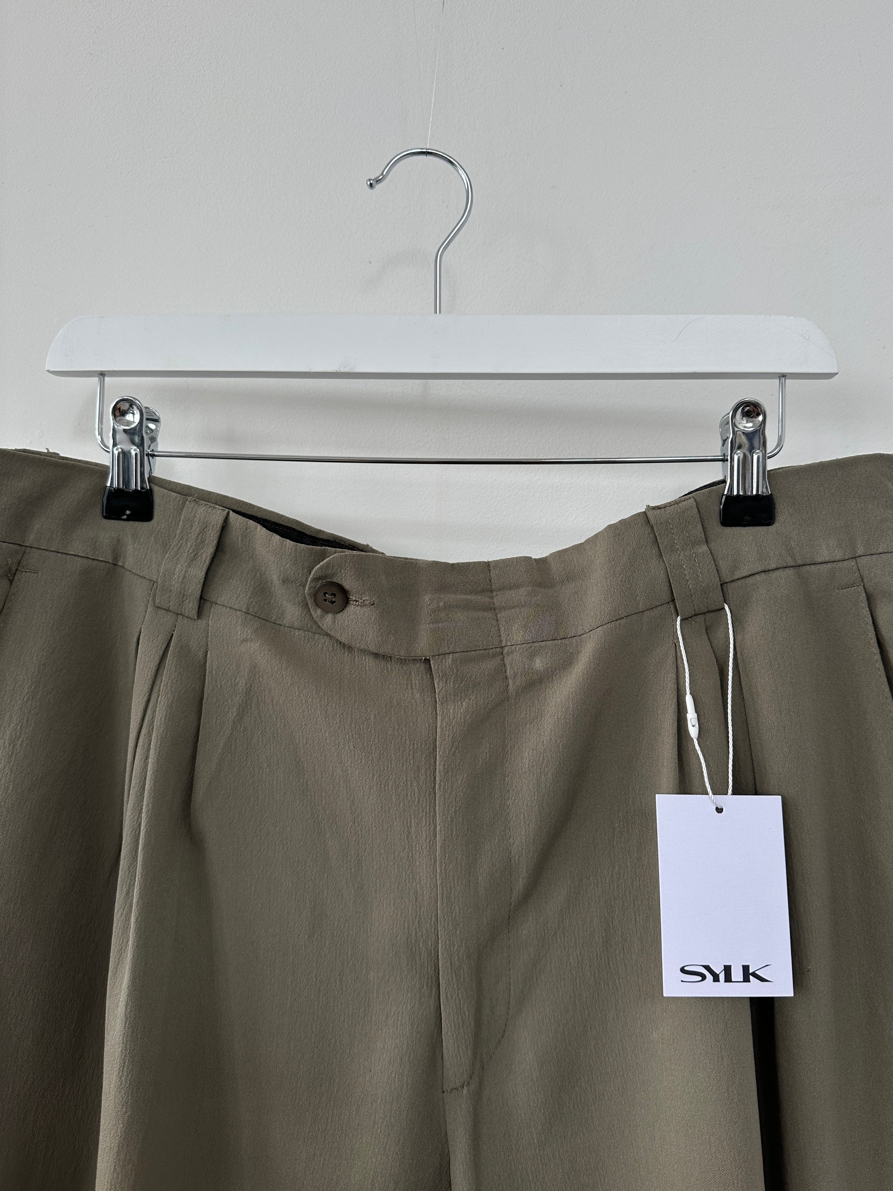 Italian Vintage Pleated Straight Leg Tailored Trousers - W34 - SYLK