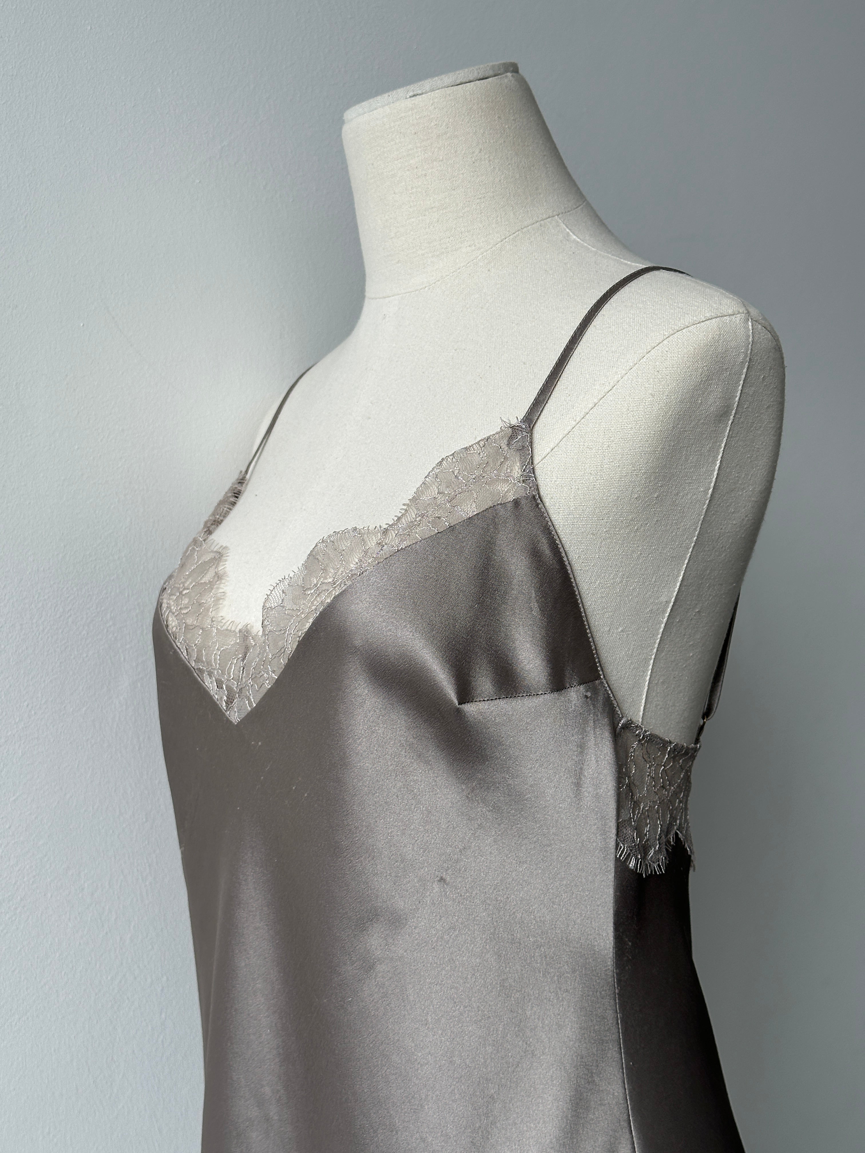 Victoria's Secret 2000s Satin Lace Mini Slip Dress - S