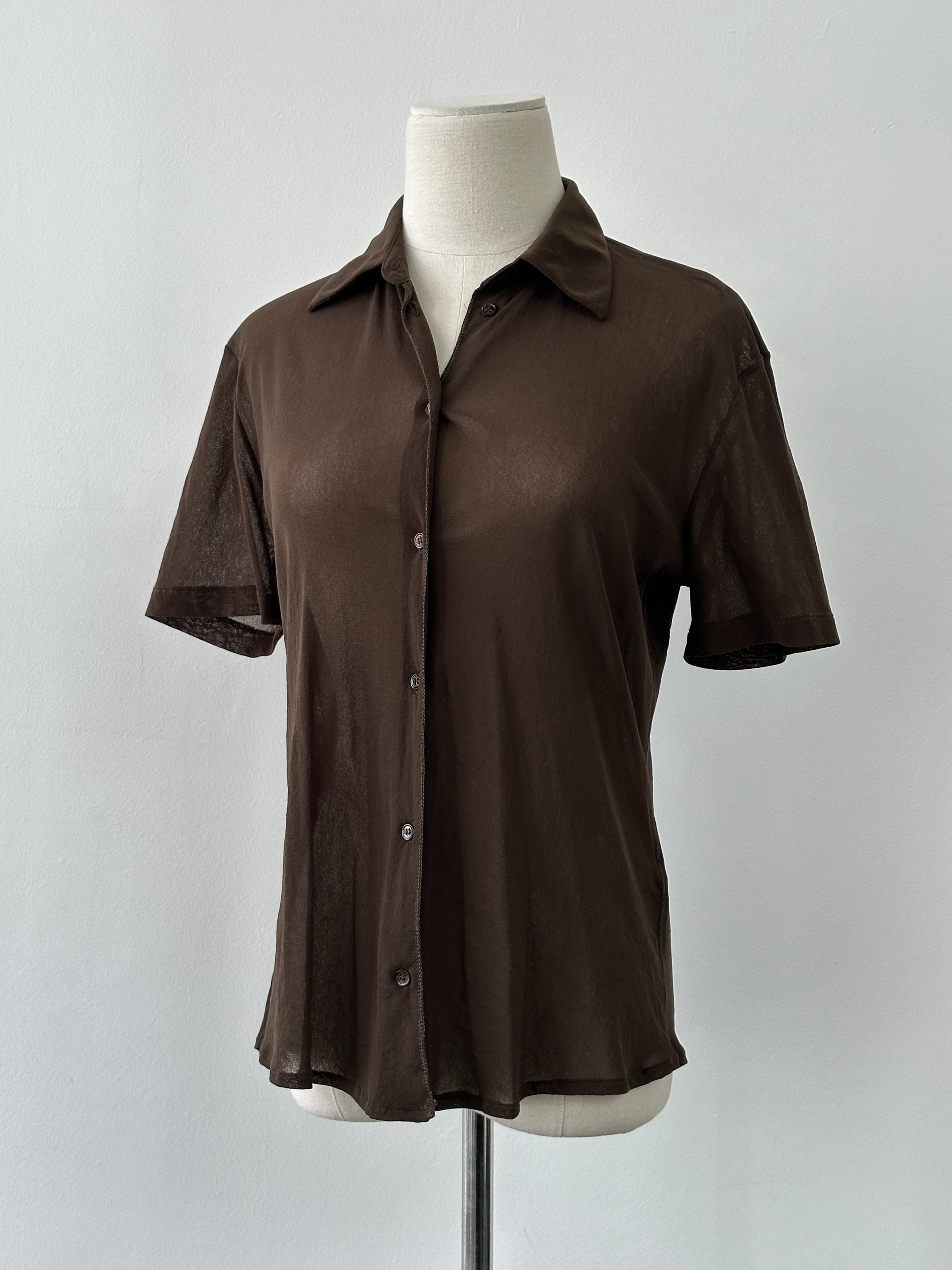 Vintage 2000s Sheer Short Sleeve Shirt - M